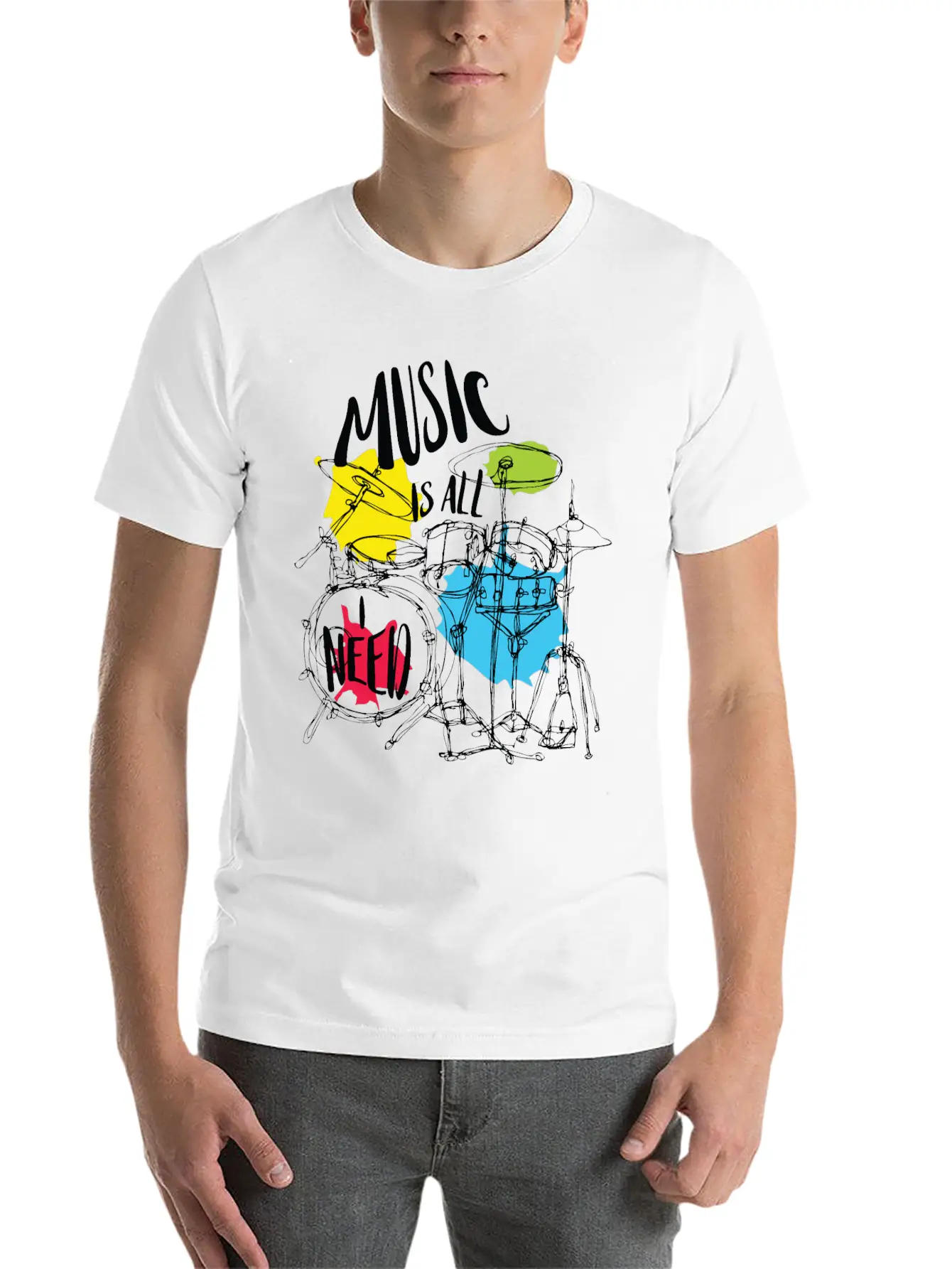 Music Is All Need Casual Graphic T-Shirt – Simple And Comfortable Daily Wear