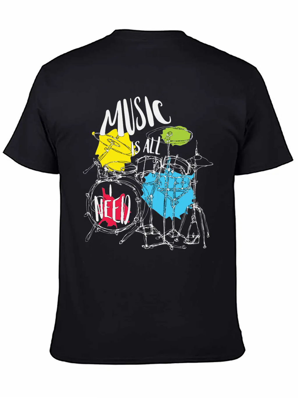 Music Is All Need Casual Graphic T-Shirt – Simple And Comfortable Daily Wear