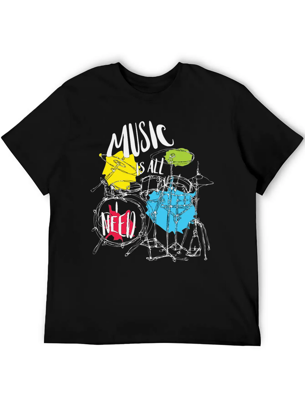 Music Is All Need Casual Graphic T-Shirt – Simple And Comfortable Daily Wear