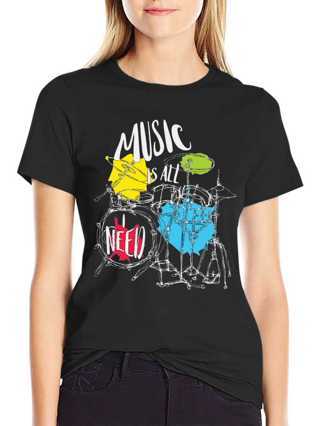 Music Is All Need Casual Graphic T-Shirt – Simple And Comfortable Daily Wear