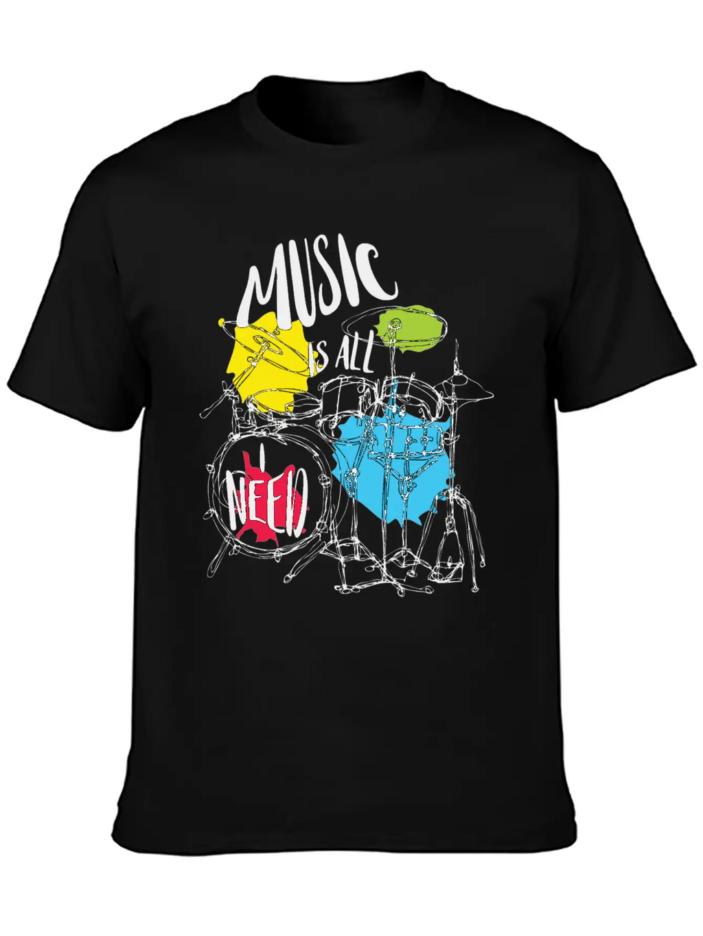 Music Is All Need Casual Graphic T-Shirt – Simple And Comfortable Daily Wear