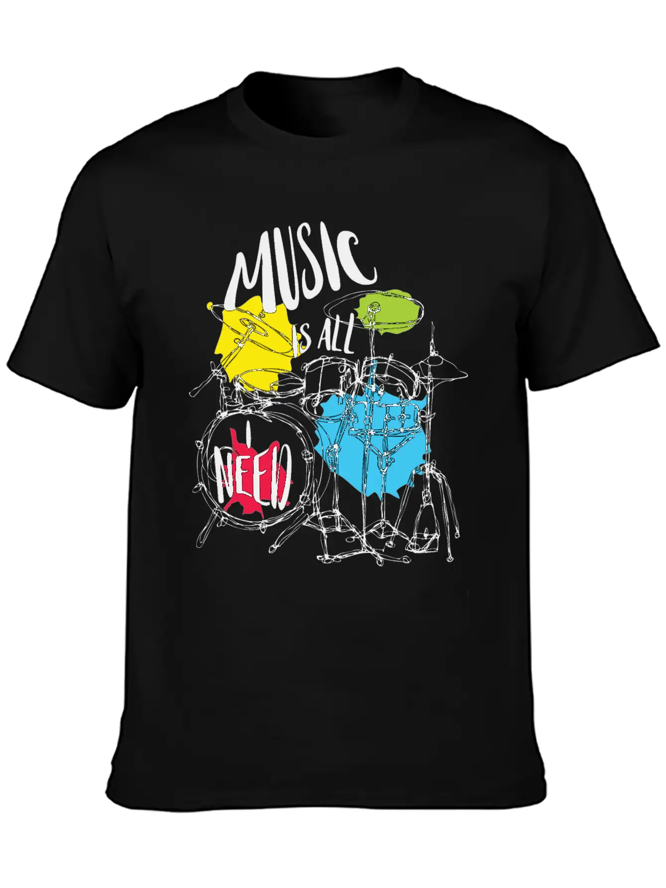 Music Is All Need Casual Graphic T-Shirt – Simple And Comfortable Daily Wear