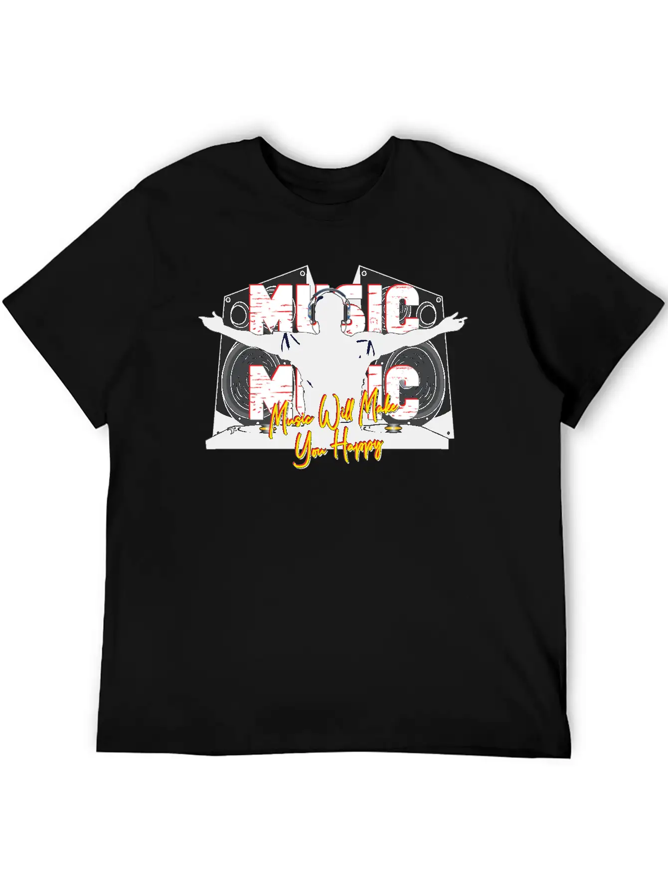 Music Is Happiness Breathable Soft Cotton T-Shirt – Timeless Casual Look