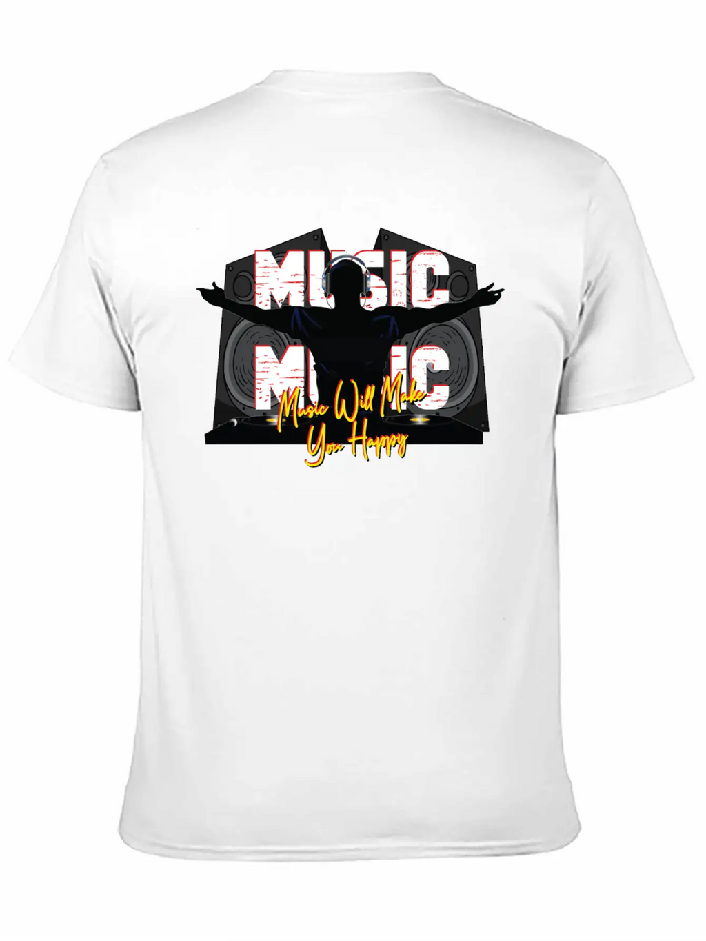 Music Is Happiness Breathable Soft Cotton T-Shirt – Timeless Casual Look