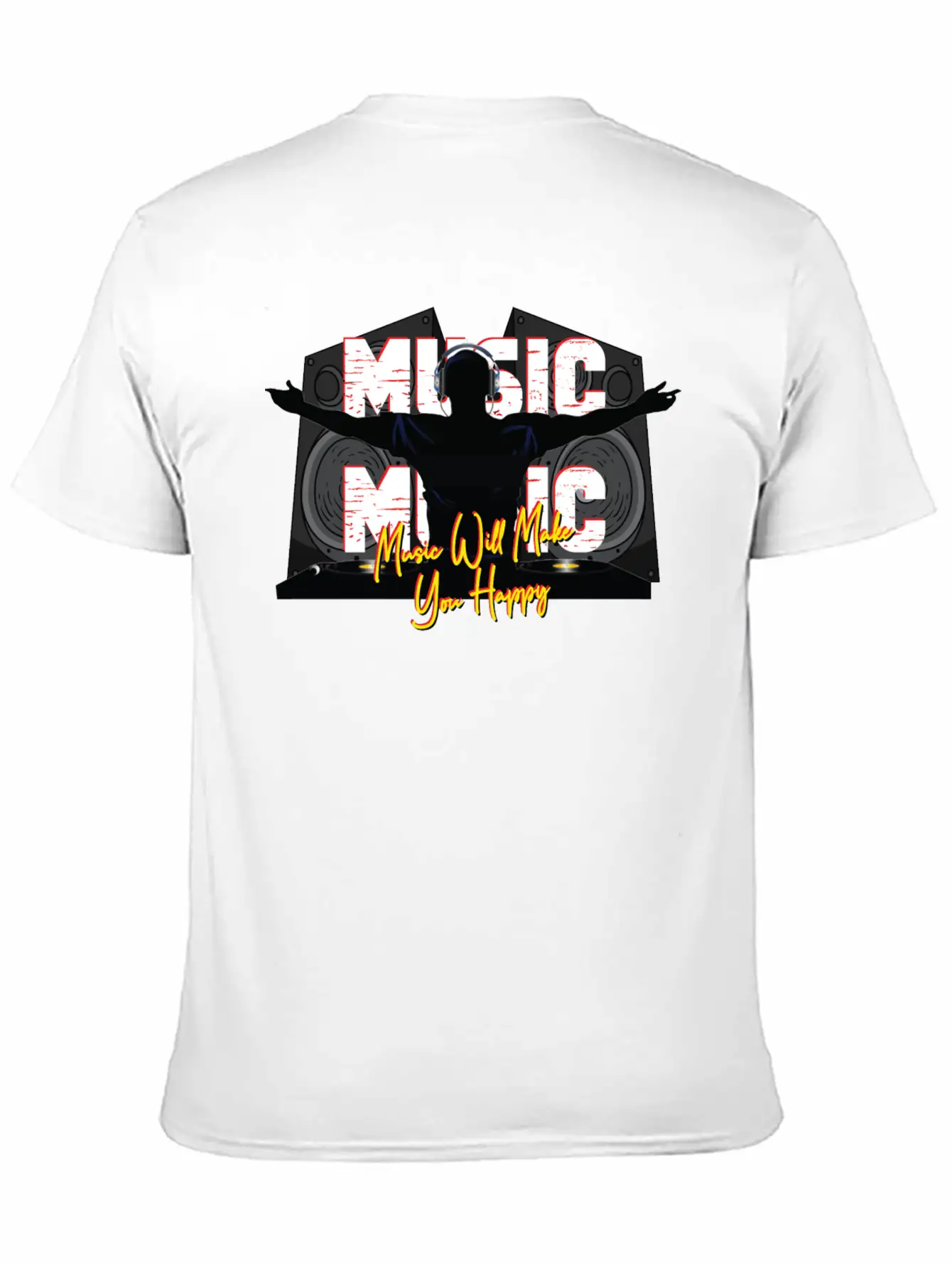 Music Is Happiness Breathable Soft Cotton T-Shirt – Timeless Casual Look