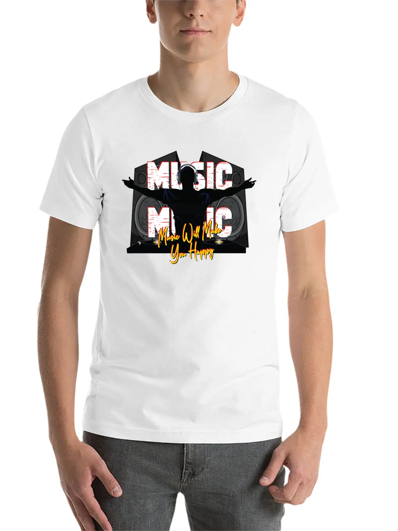 Music Is Happiness Breathable Soft Cotton T-Shirt – Timeless Casual Look