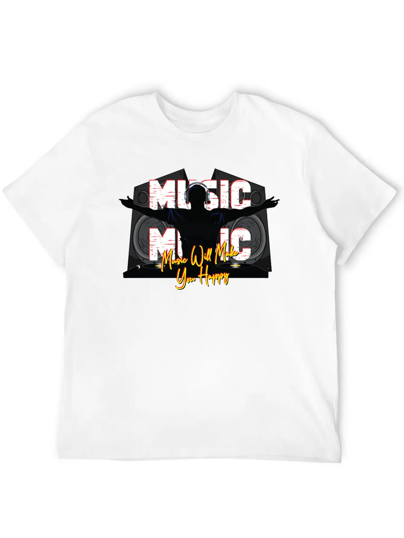 Music Is Happiness Breathable Soft Cotton T-Shirt – Timeless Casual Look