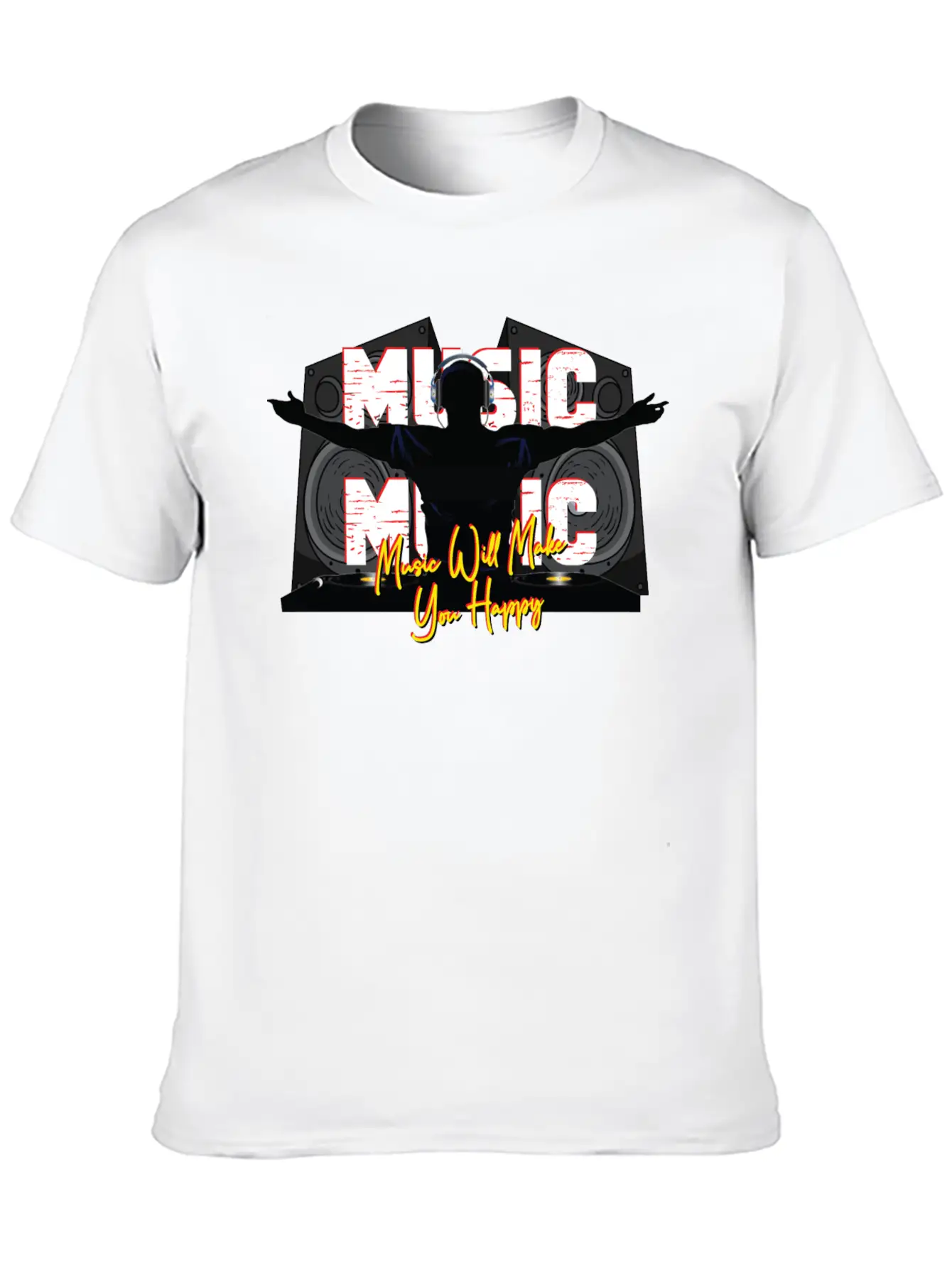 Music Is Happiness Breathable Soft Cotton T-Shirt – Timeless Casual Look