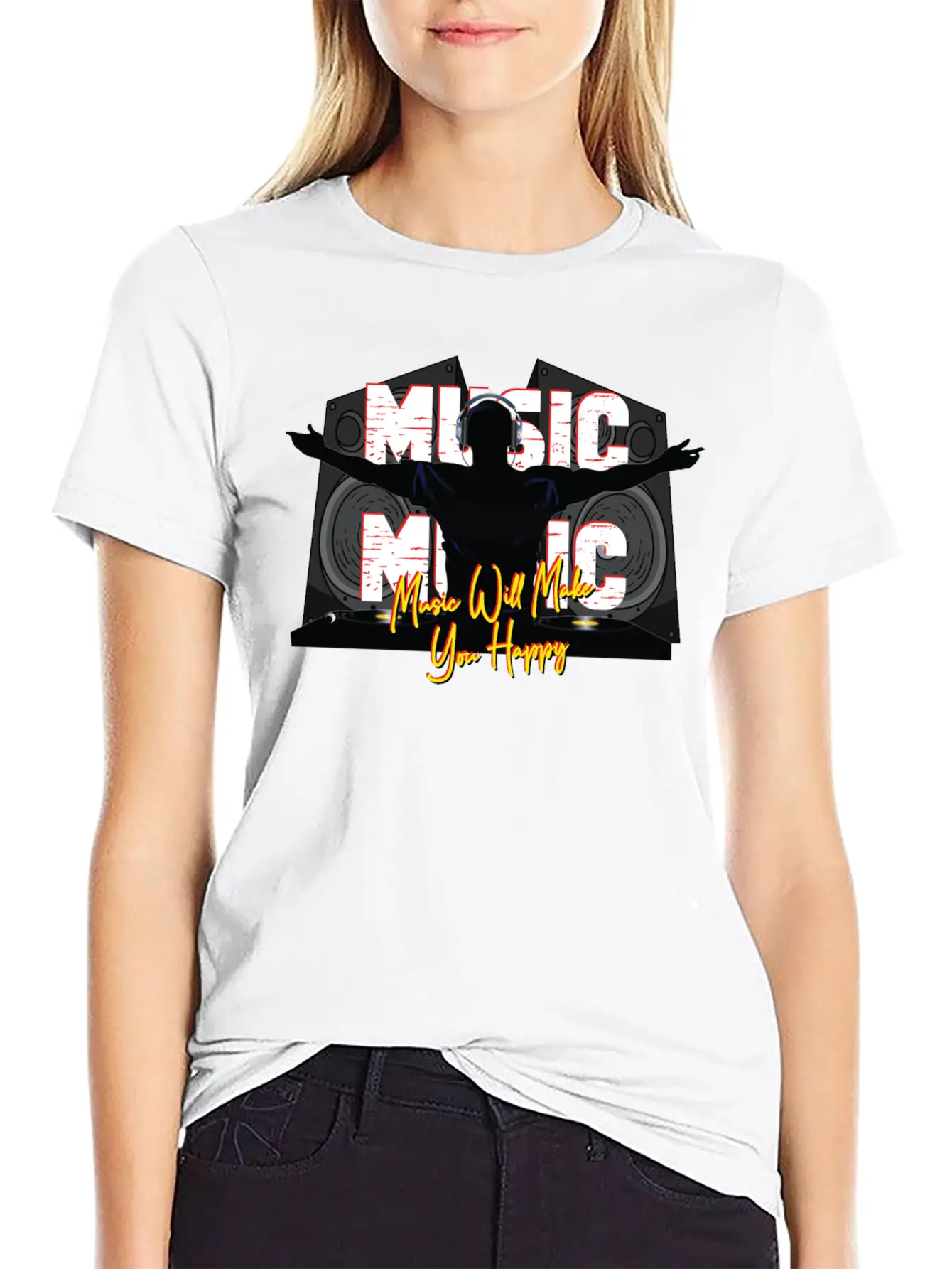 Music Is Happiness Breathable Soft Cotton T-Shirt – Timeless Casual Look