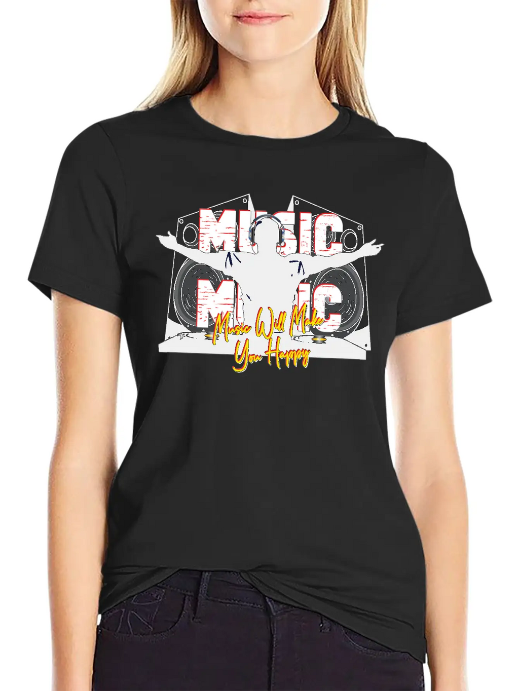 Music Is Happiness Breathable Soft Cotton T-Shirt – Timeless Casual Look
