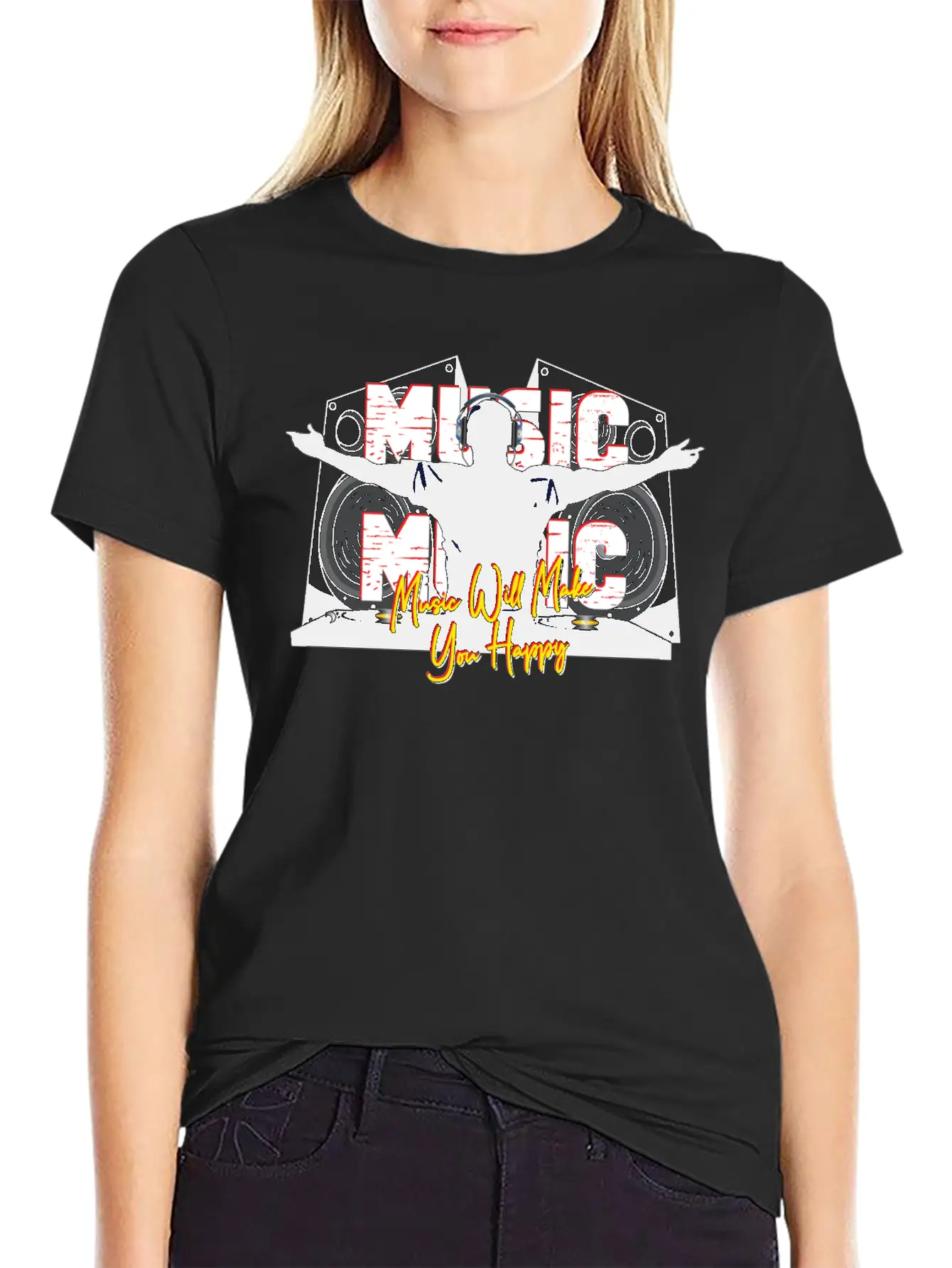 Music Is Happiness Breathable Soft Cotton T-Shirt – Timeless Casual Look