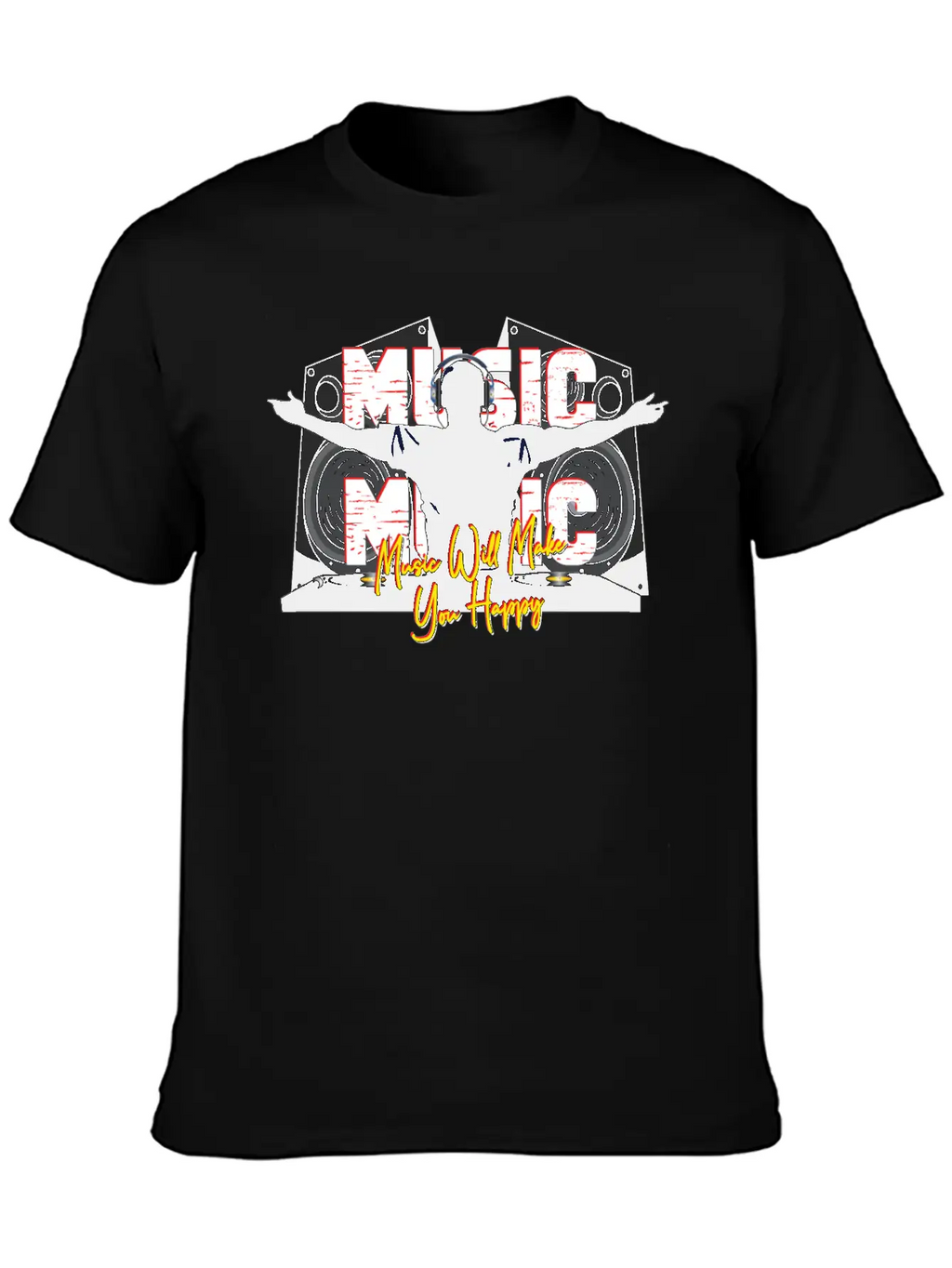 Music Is Happiness Breathable Soft Cotton T-Shirt – Timeless Casual Look