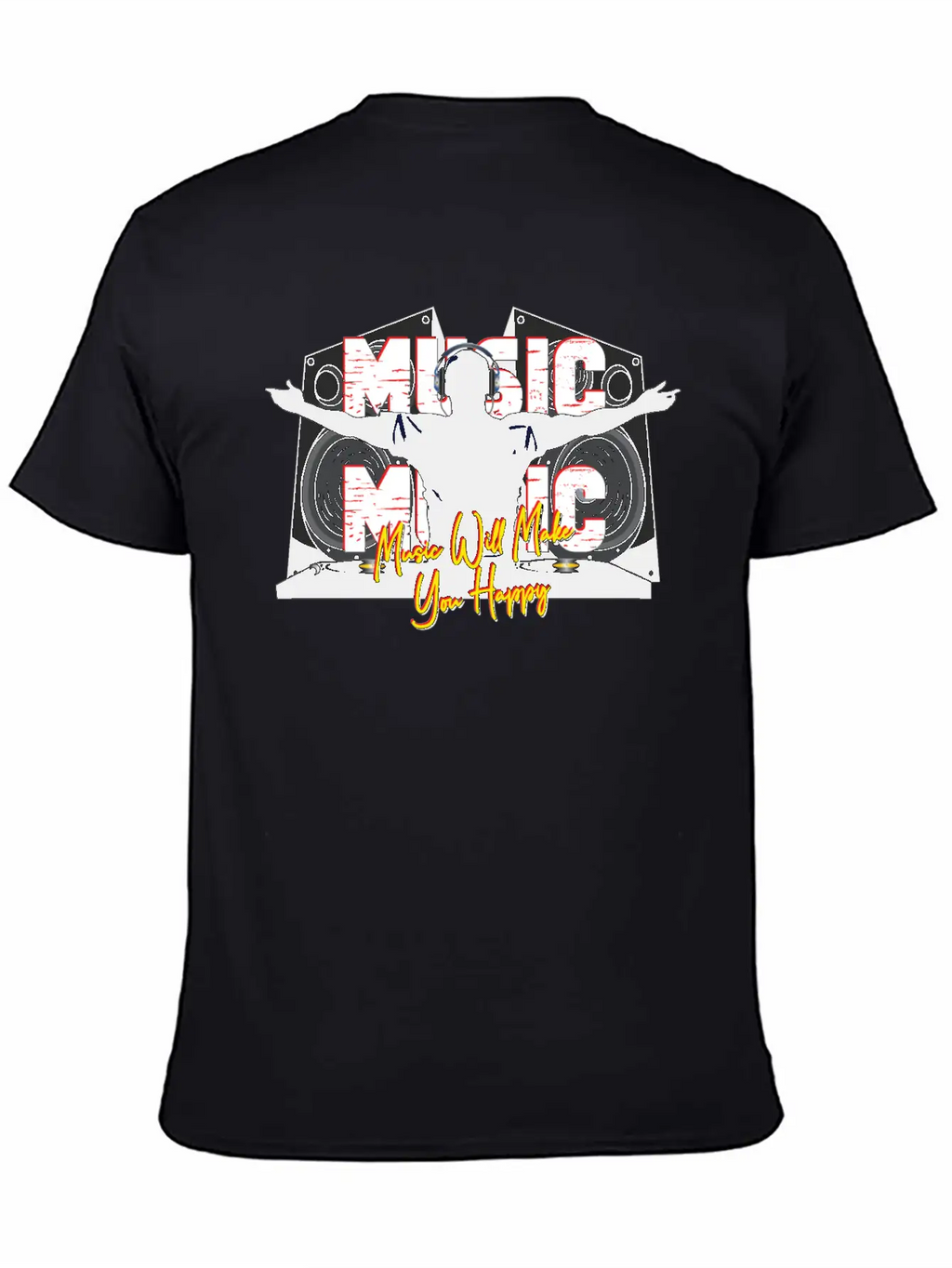 Music Is Happiness Breathable Soft Cotton T-Shirt – Timeless Casual Look