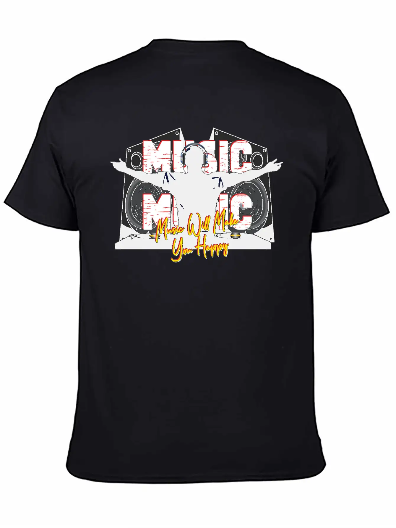 Music Is Happiness Breathable Soft Cotton T-Shirt – Timeless Casual Look