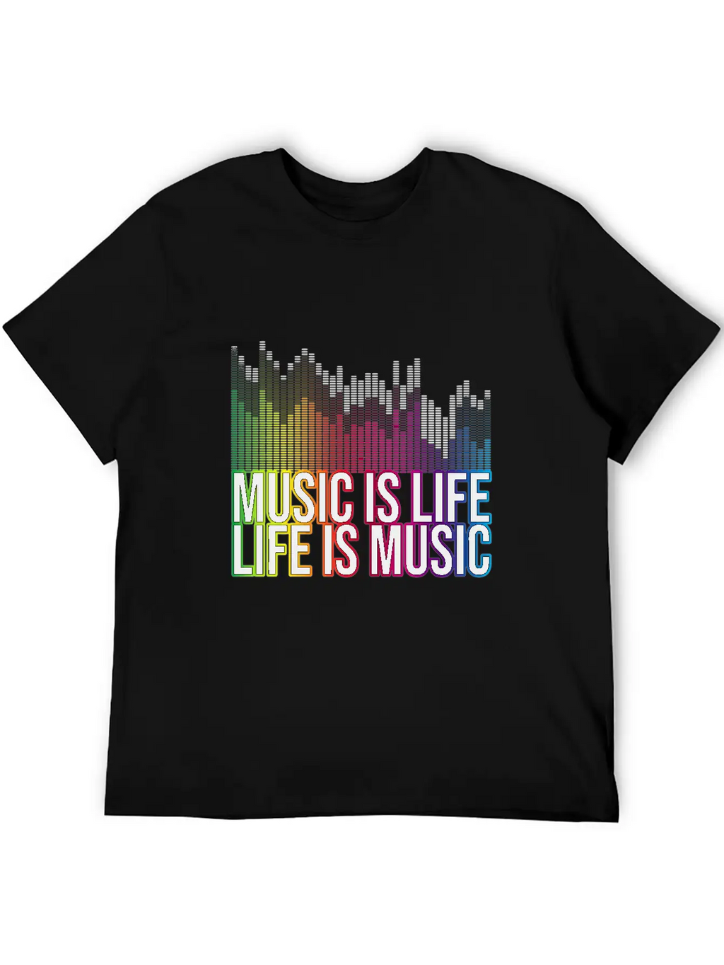 Music Is Life Life Is Music Eq Equalizer Design Gi Unisex Casual T-Shirt – Clean Design For Daily Comfort