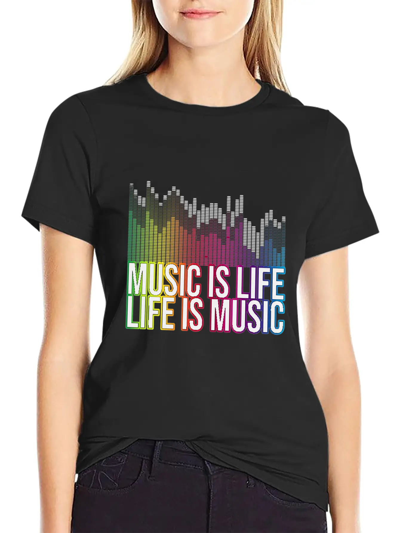 Music Is Life Life Is Music Eq Equalizer Design Gi Unisex Casual T-Shirt – Clean Design For Daily Comfort