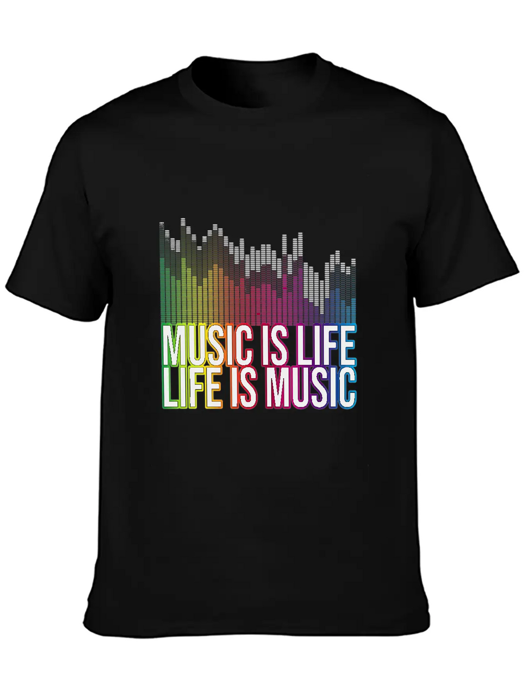 Music Is Life Life Is Music Eq Equalizer Design Gi Unisex Casual T-Shirt – Clean Design For Daily Comfort