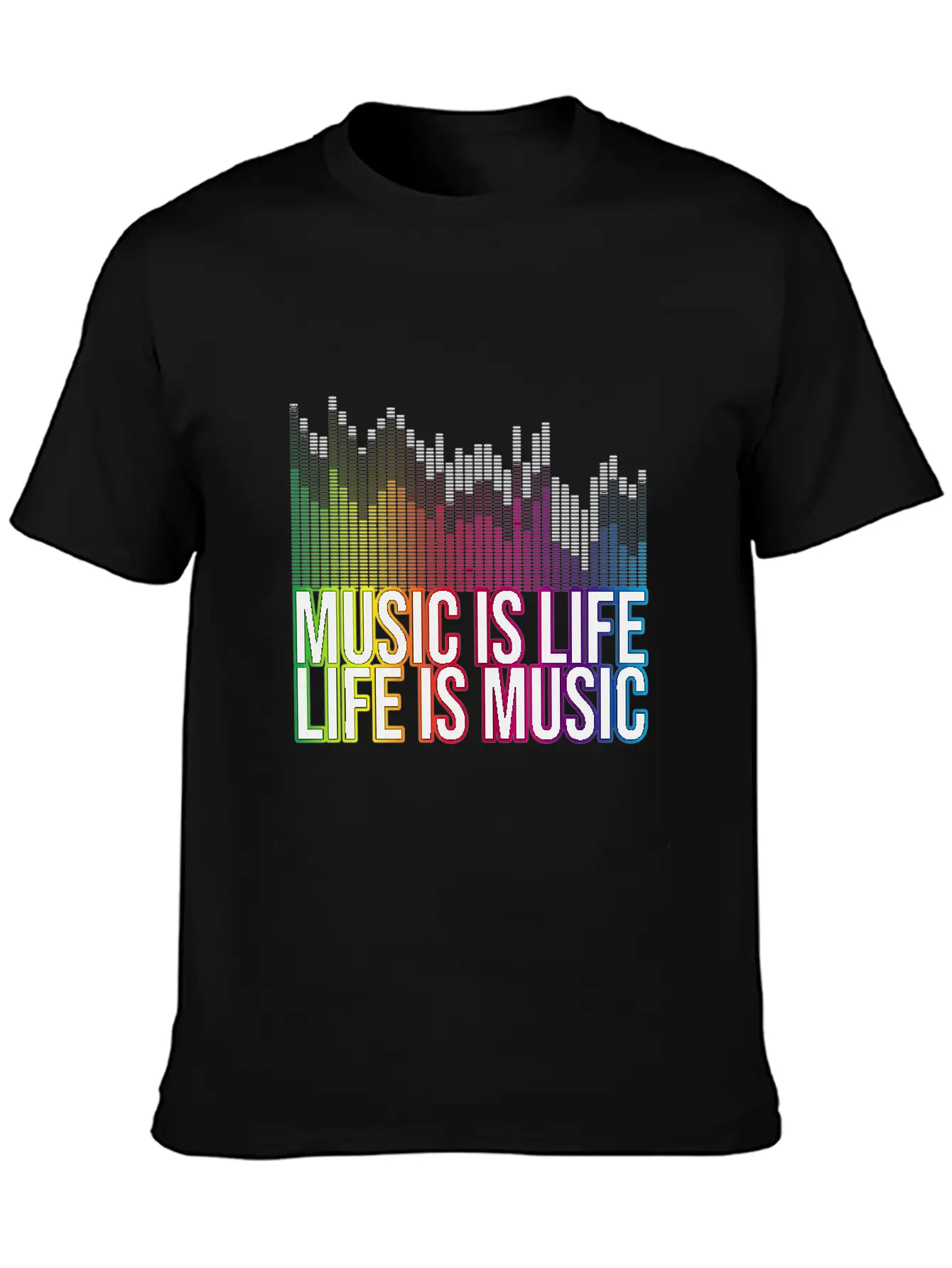 Music Is Life Life Is Music Eq Equalizer Design Gi Unisex Casual T-Shirt – Clean Design For Daily Comfort
