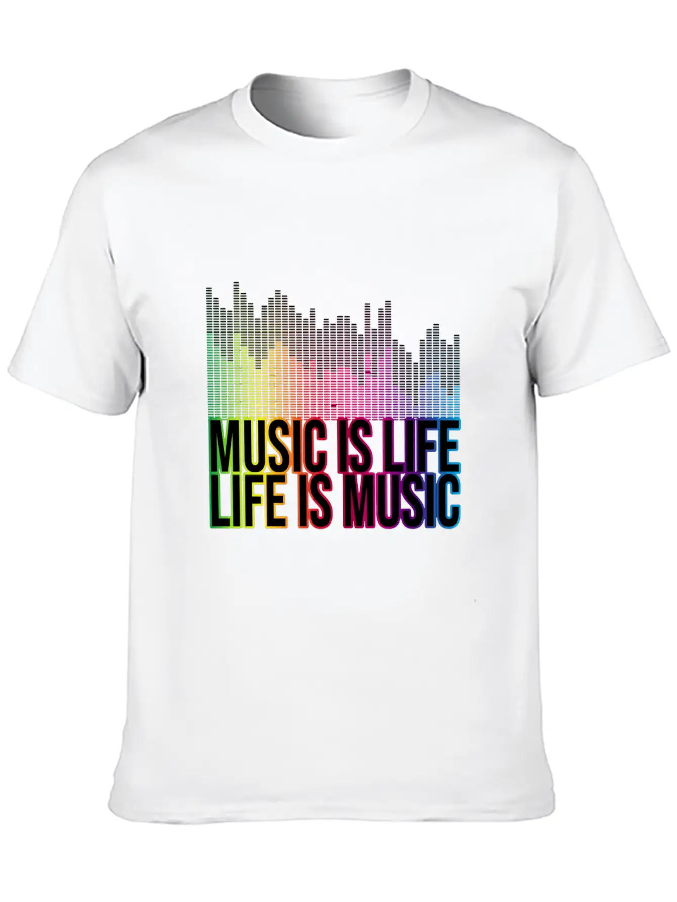 Music Is Life Life Is Music Eq Equalizer Design Gi Unisex Casual T-Shirt – Clean Design For Daily Comfort