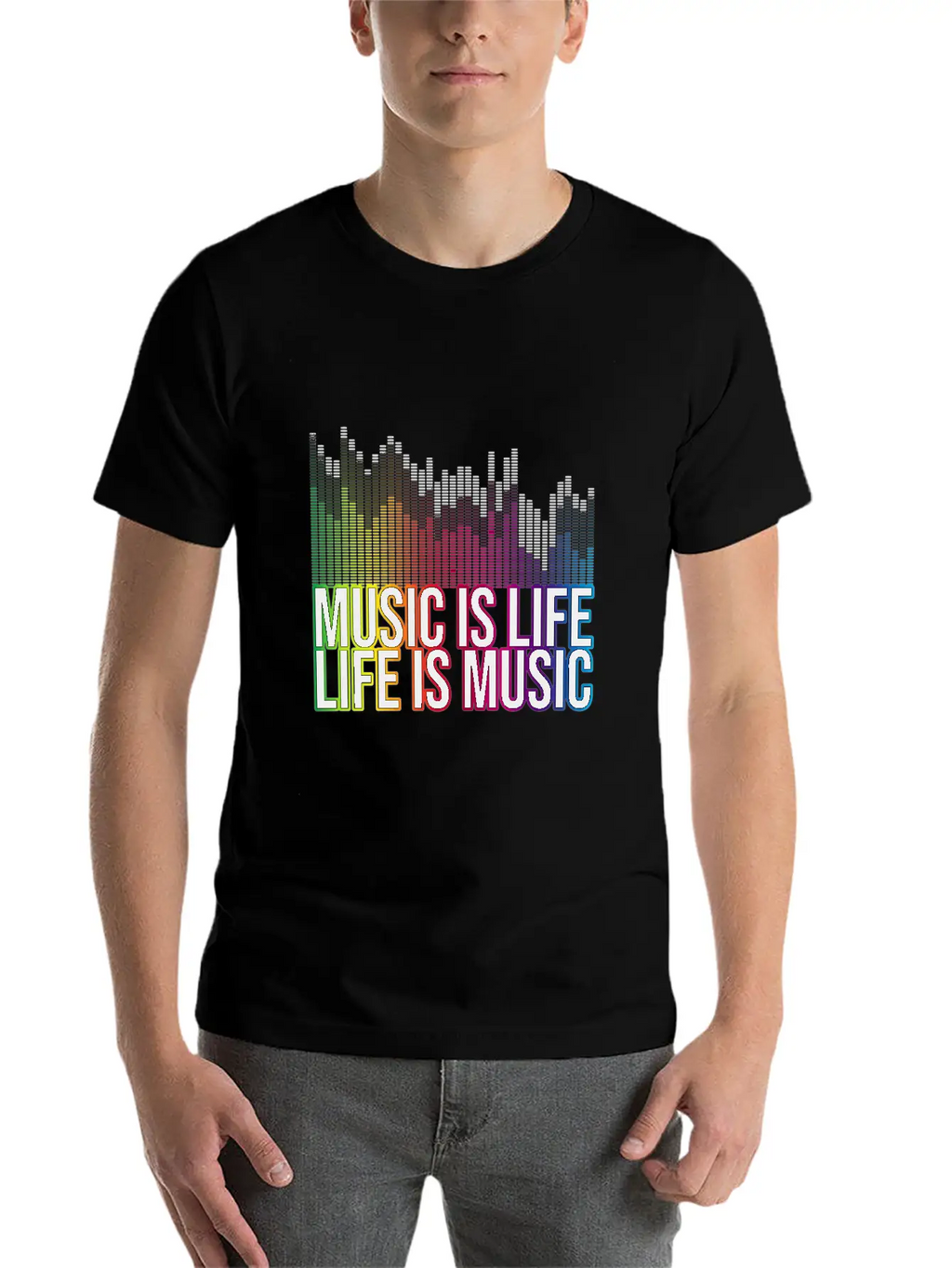Music Is Life Life Is Music Eq Equalizer Design Gi Unisex Casual T-Shirt – Clean Design For Daily Comfort