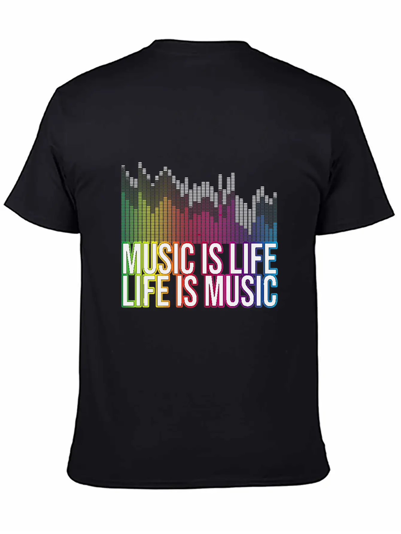 Music Is Life Life Is Music Eq Equalizer Design Gi Unisex Casual T-Shirt – Clean Design For Daily Comfort