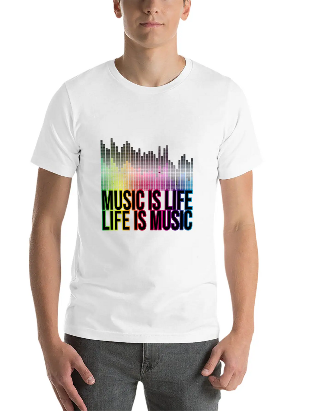 Music Is Life Life Is Music Eq Equalizer Design Gi Unisex Casual T-Shirt – Clean Design For Daily Comfort