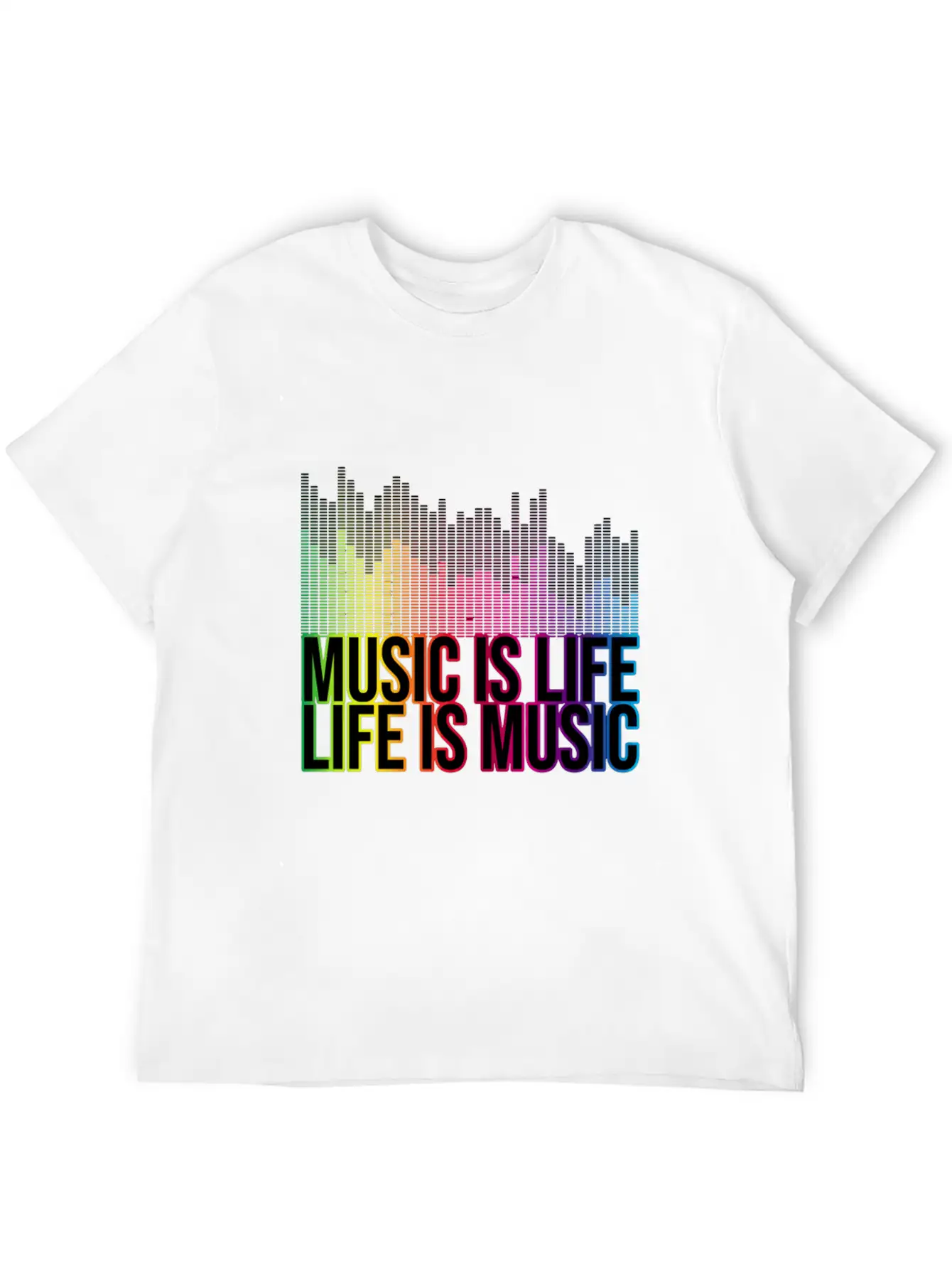 Music Is Life Life Is Music Eq Equalizer Design Gi Unisex Casual T-Shirt – Clean Design For Daily Comfort