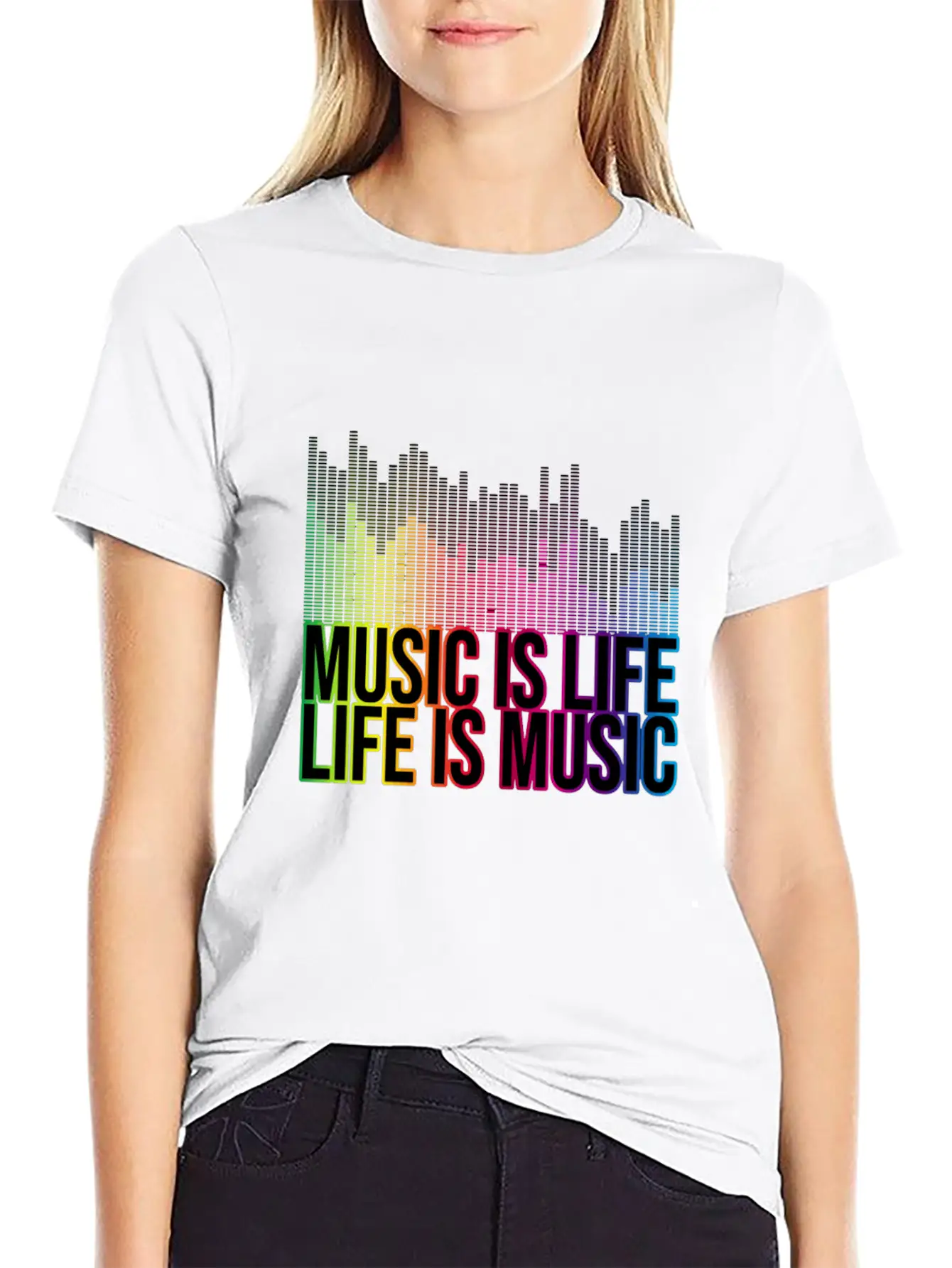 Music Is Life Life Is Music Eq Equalizer Design Gi Unisex Casual T-Shirt – Clean Design For Daily Comfort