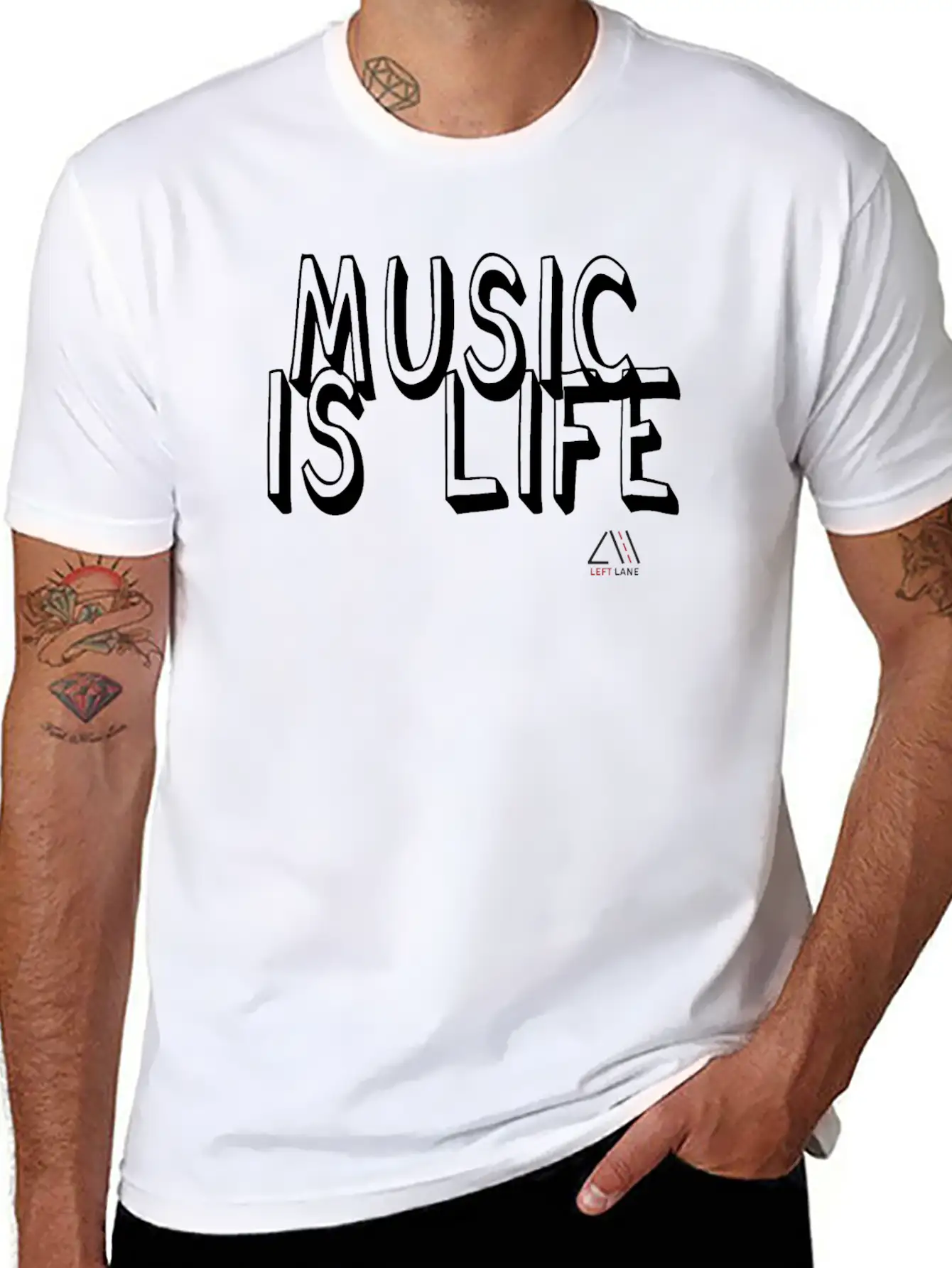 Music Is Life Unisex Short Sleeve Soft Cotton T-Shirt – Casual Everyday Wear