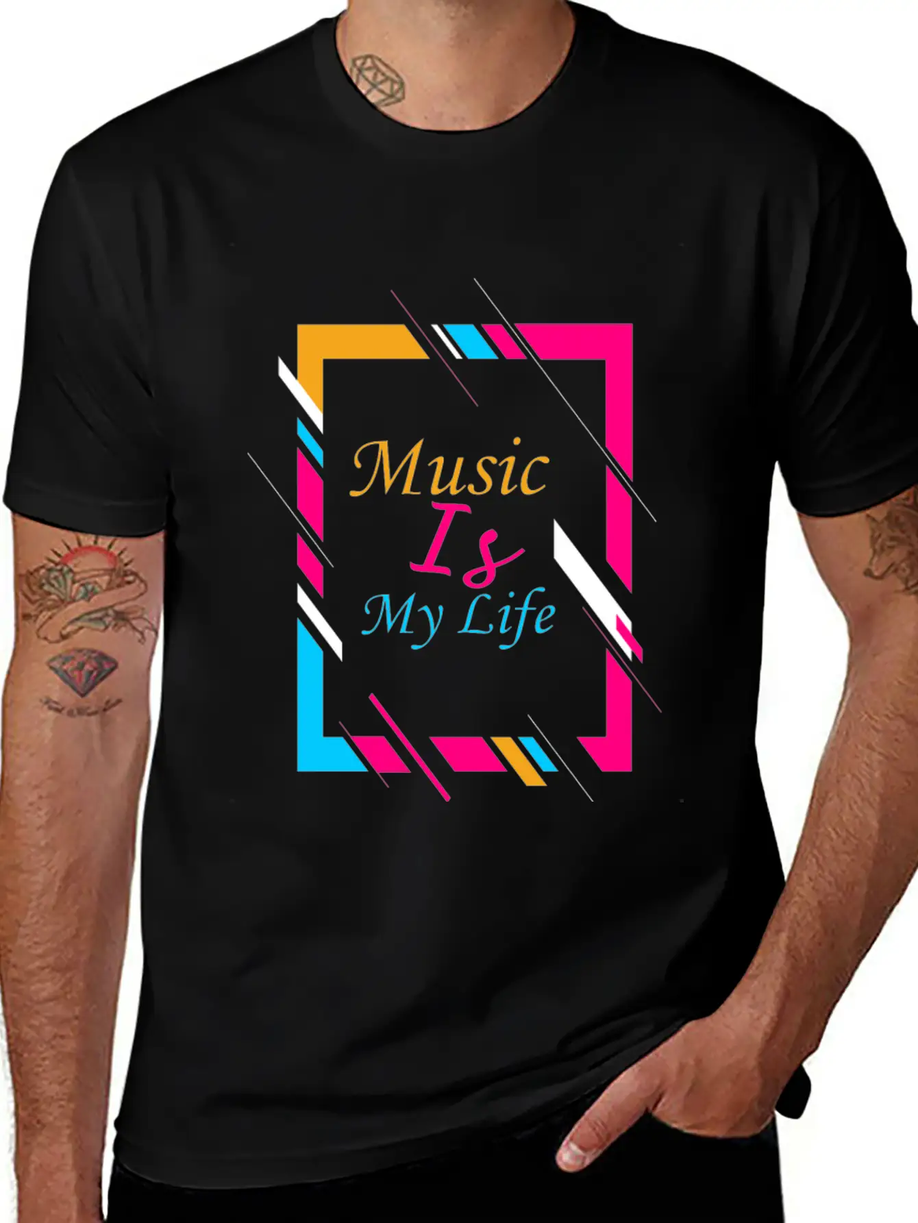 Music Is My Life Unisex Short Sleeve Soft Cotton T-Shirt – Casual Everyday Wear