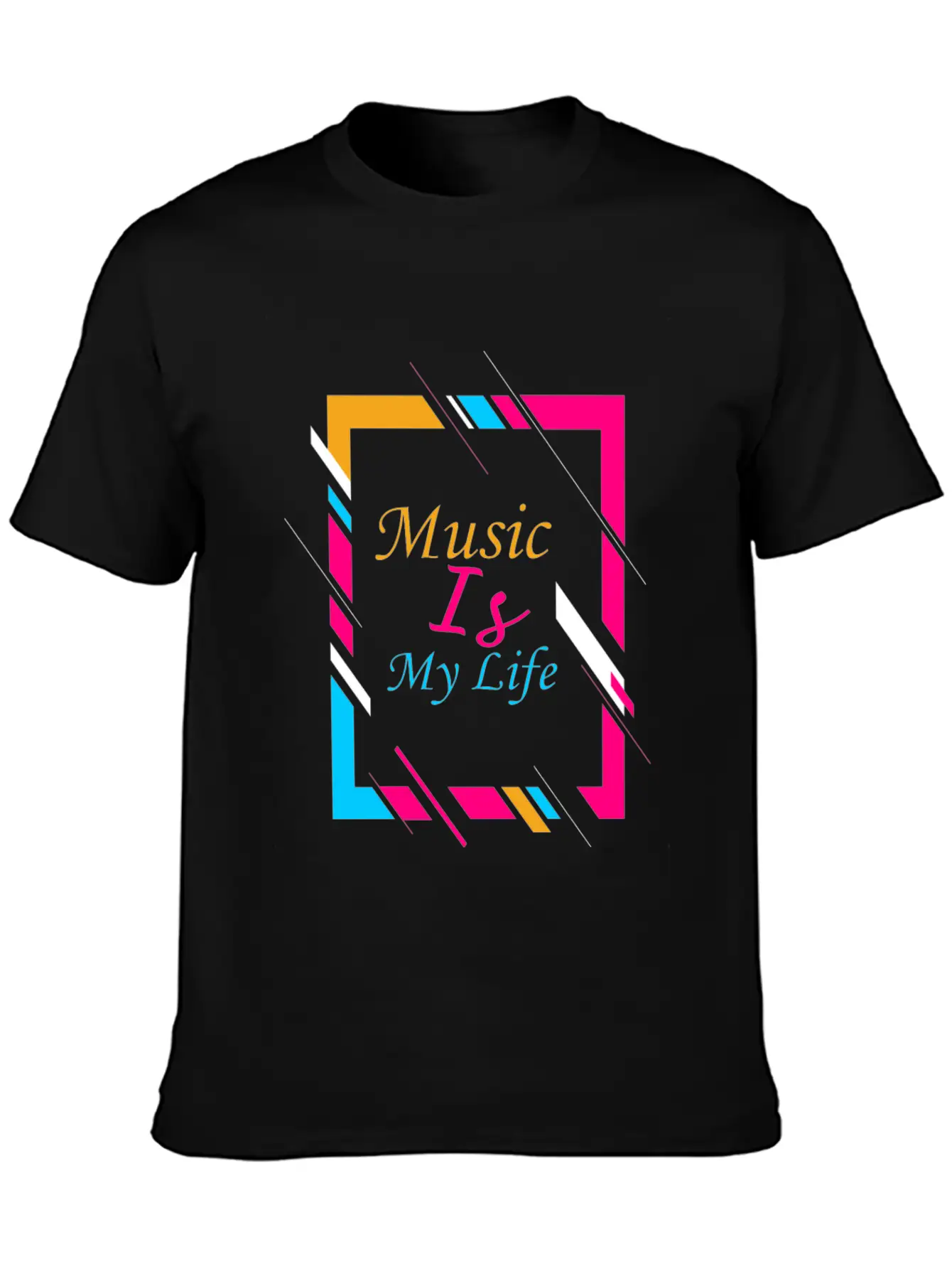 Music Is My Life Unisex Short Sleeve Soft Cotton T-Shirt – Casual Everyday Wear