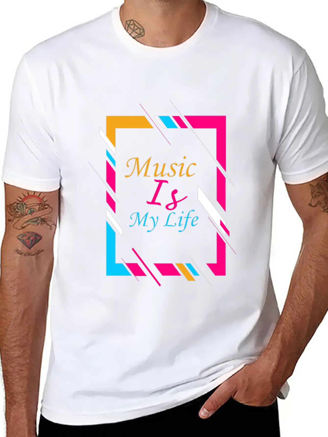 Music Is My Life Unisex Short Sleeve Soft Cotton T-Shirt – Casual Everyday Wear