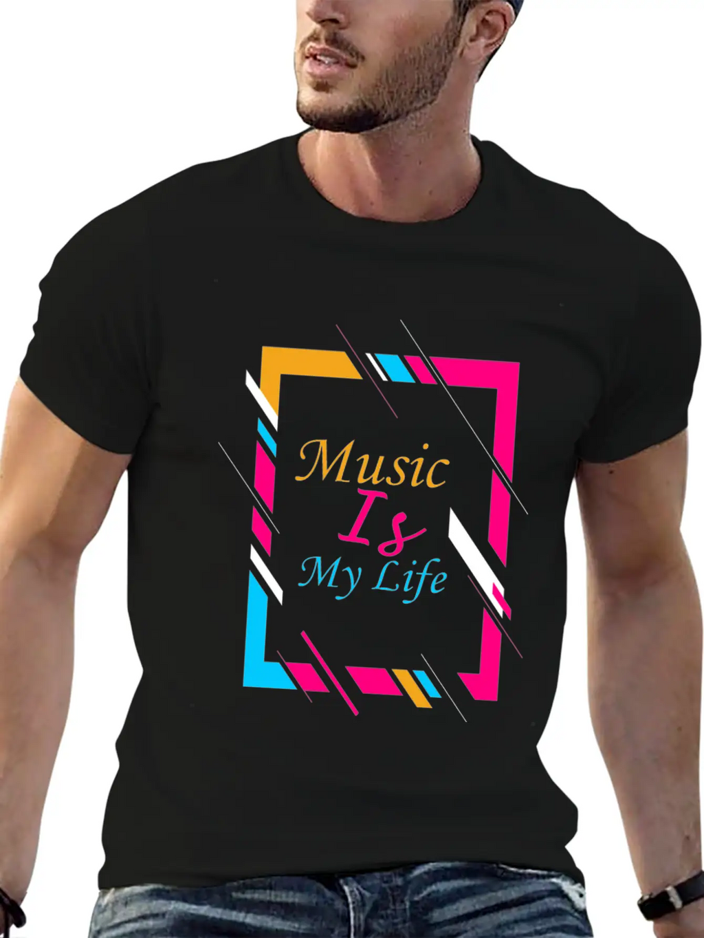 Music Is My Life Unisex Short Sleeve Soft Cotton T-Shirt – Casual Everyday Wear