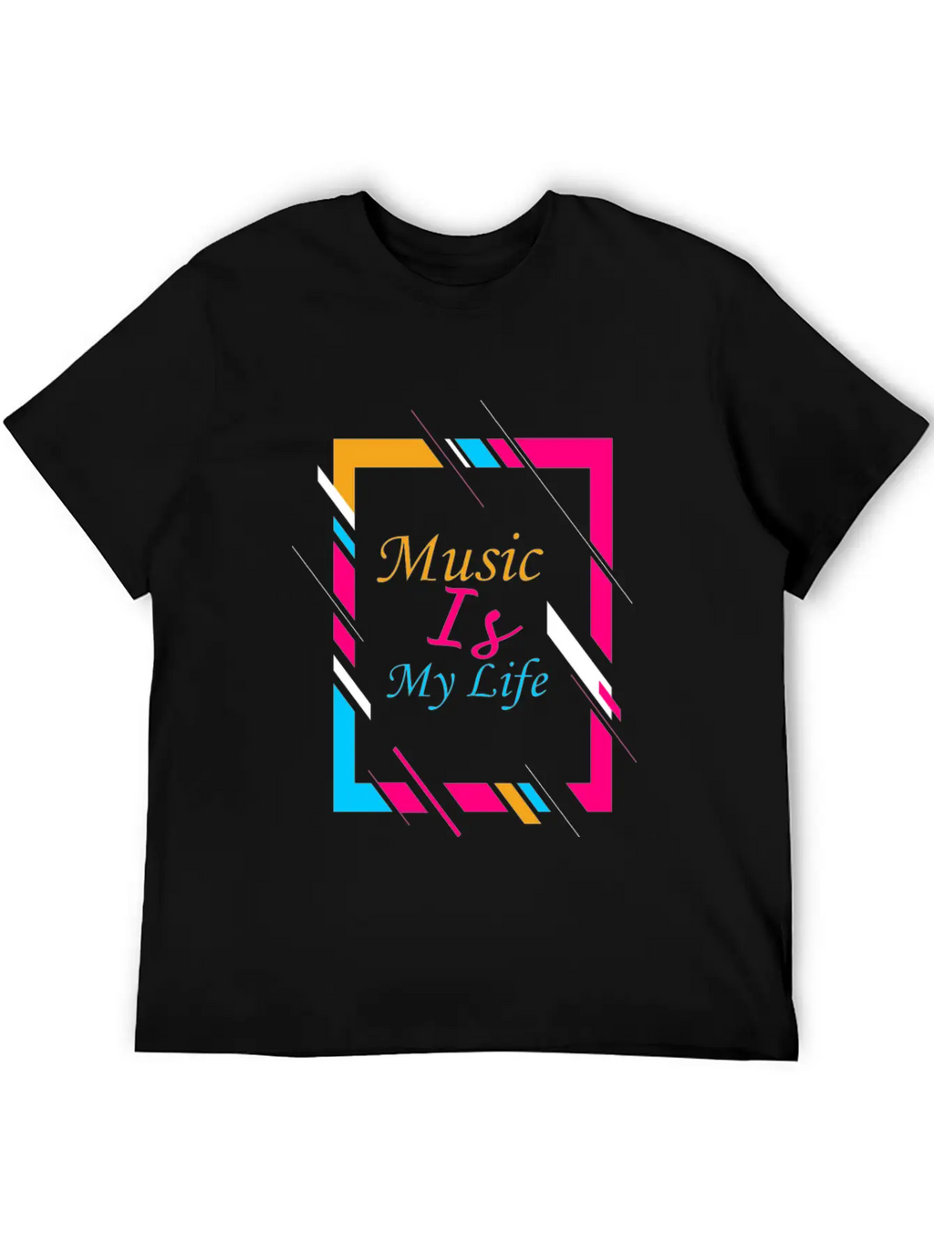 Music Is My Life Unisex Short Sleeve Soft Cotton T-Shirt – Casual Everyday Wear