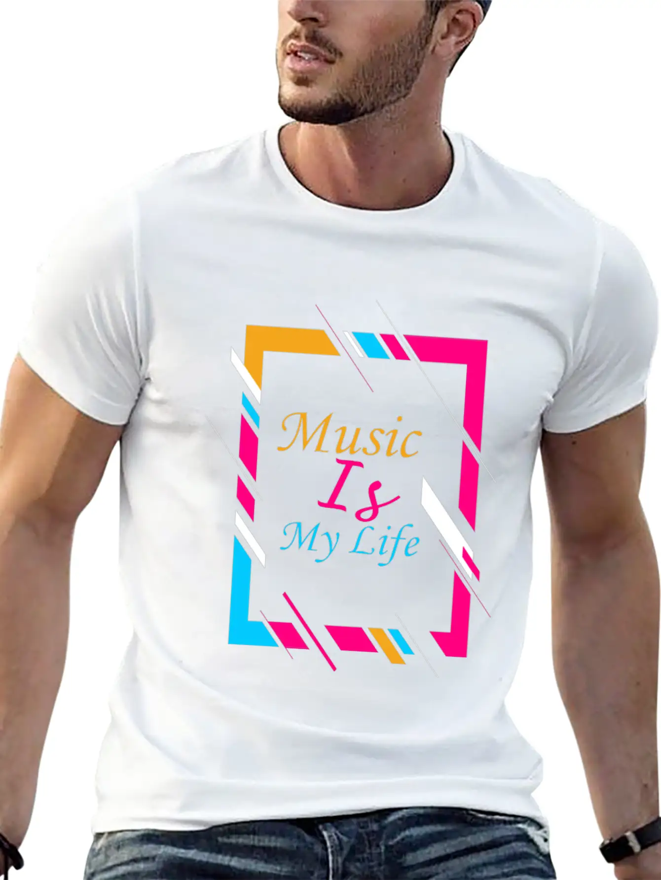 Music Is My Life Unisex Short Sleeve Soft Cotton T-Shirt – Casual Everyday Wear
