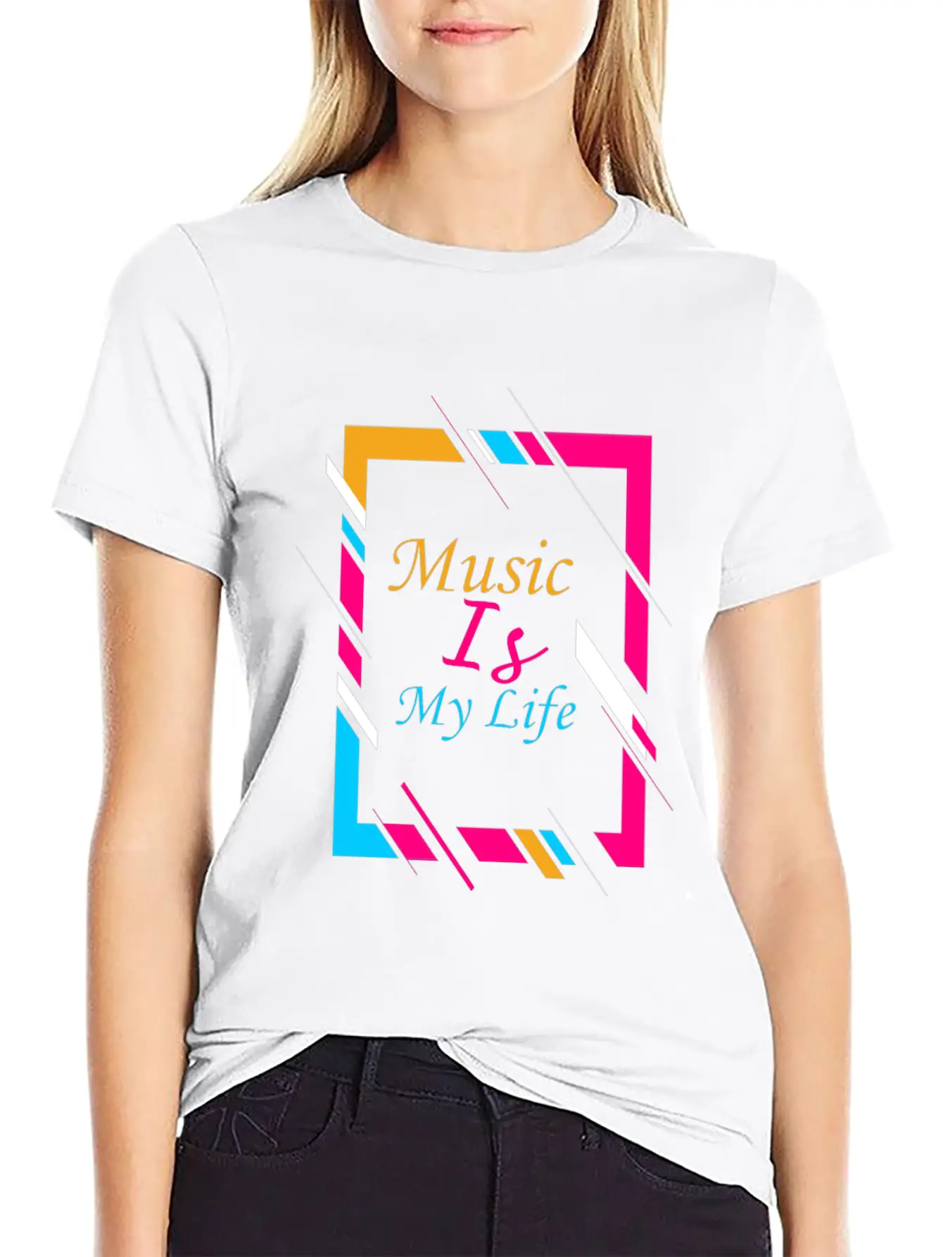 Music Is My Life Unisex Short Sleeve Soft Cotton T-Shirt – Casual Everyday Wear