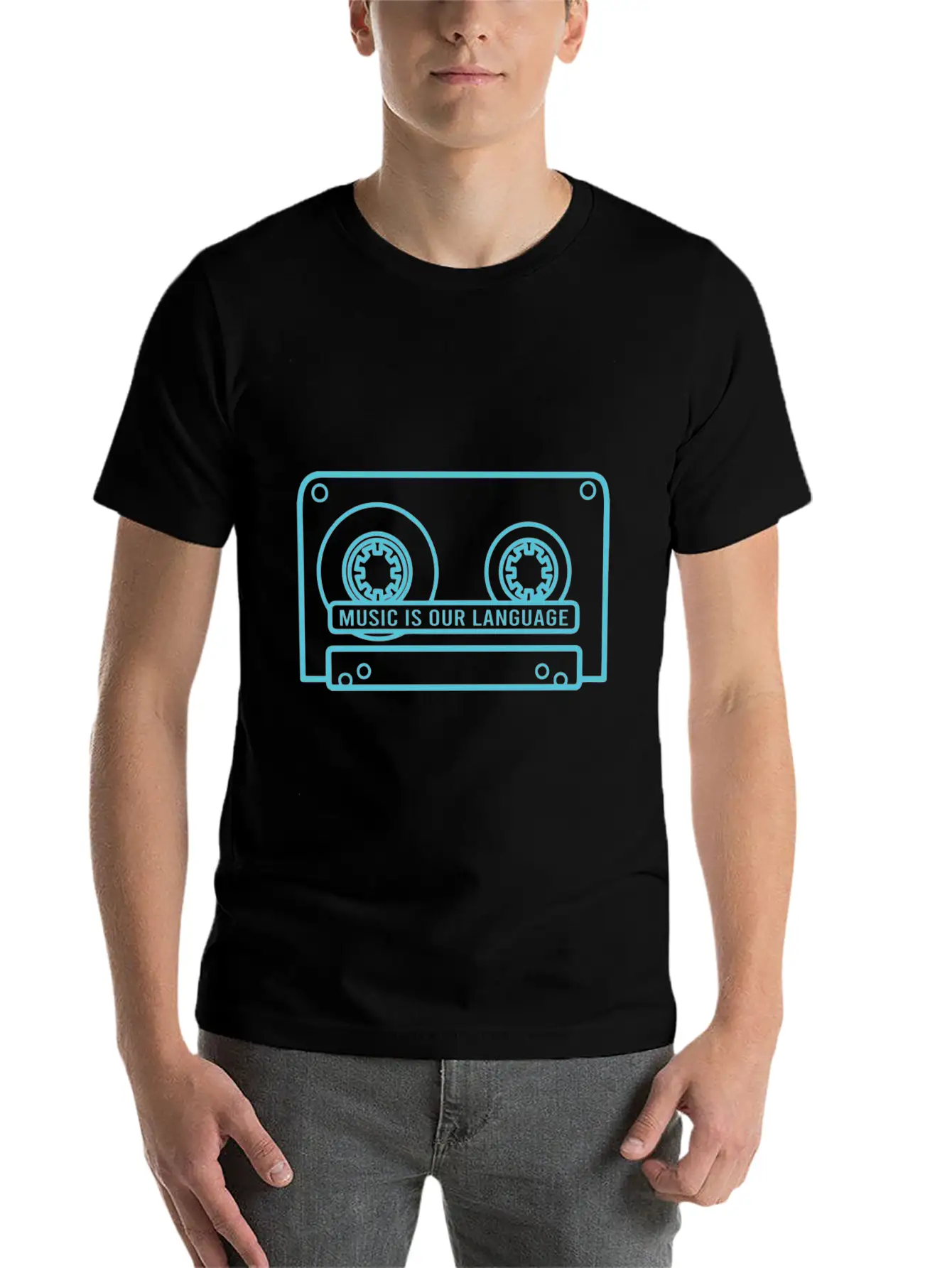 Music Is Our Language - Music Lover Casual Graphic T-Shirt – Simple And Comfortable Daily Wear