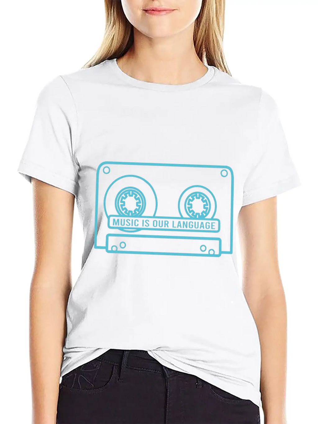 Music Is Our Language - Music Lover Casual Graphic T-Shirt – Simple And Comfortable Daily Wear