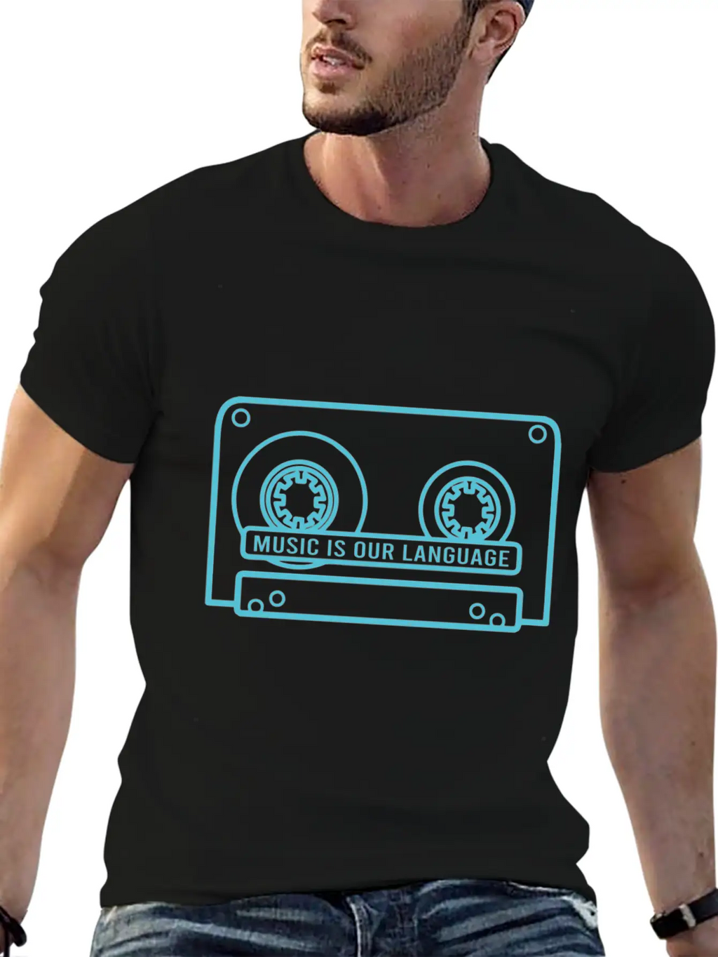 Music Is Our Language - Music Lover Casual Graphic T-Shirt – Simple And Comfortable Daily Wear