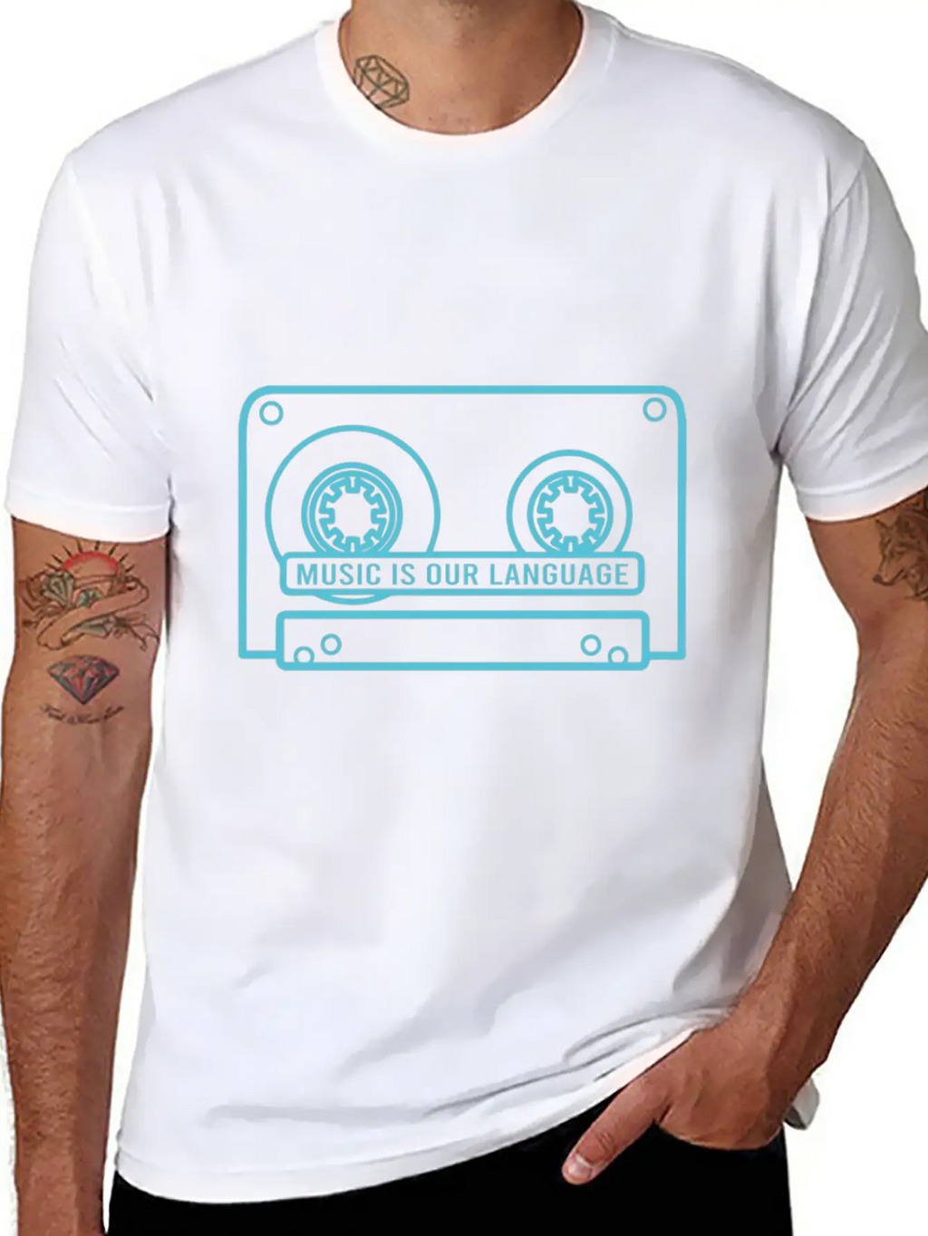Music Is Our Language - Music Lover Casual Graphic T-Shirt – Simple And Comfortable Daily Wear