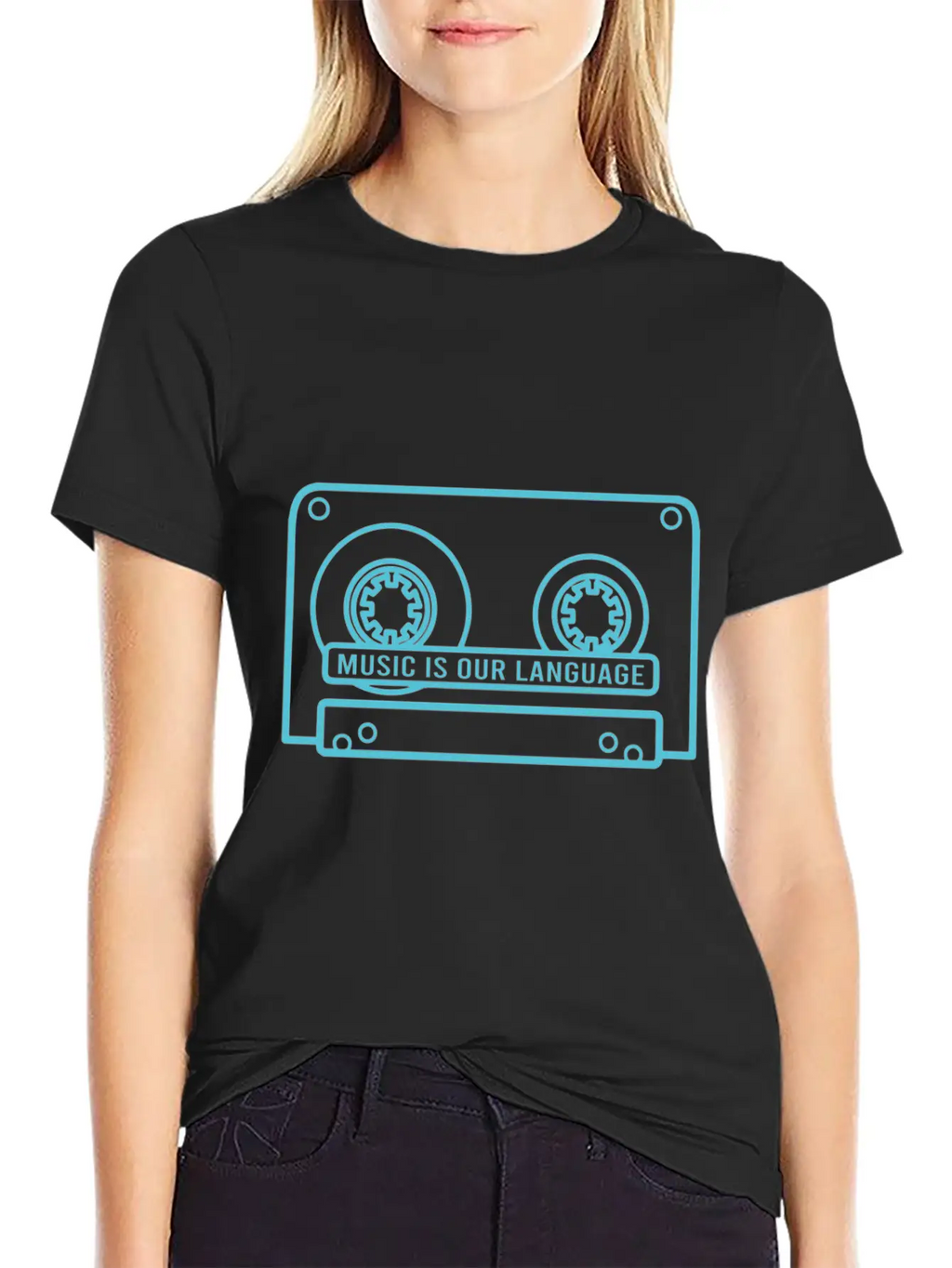 Music Is Our Language - Music Lover Casual Graphic T-Shirt – Simple And Comfortable Daily Wear