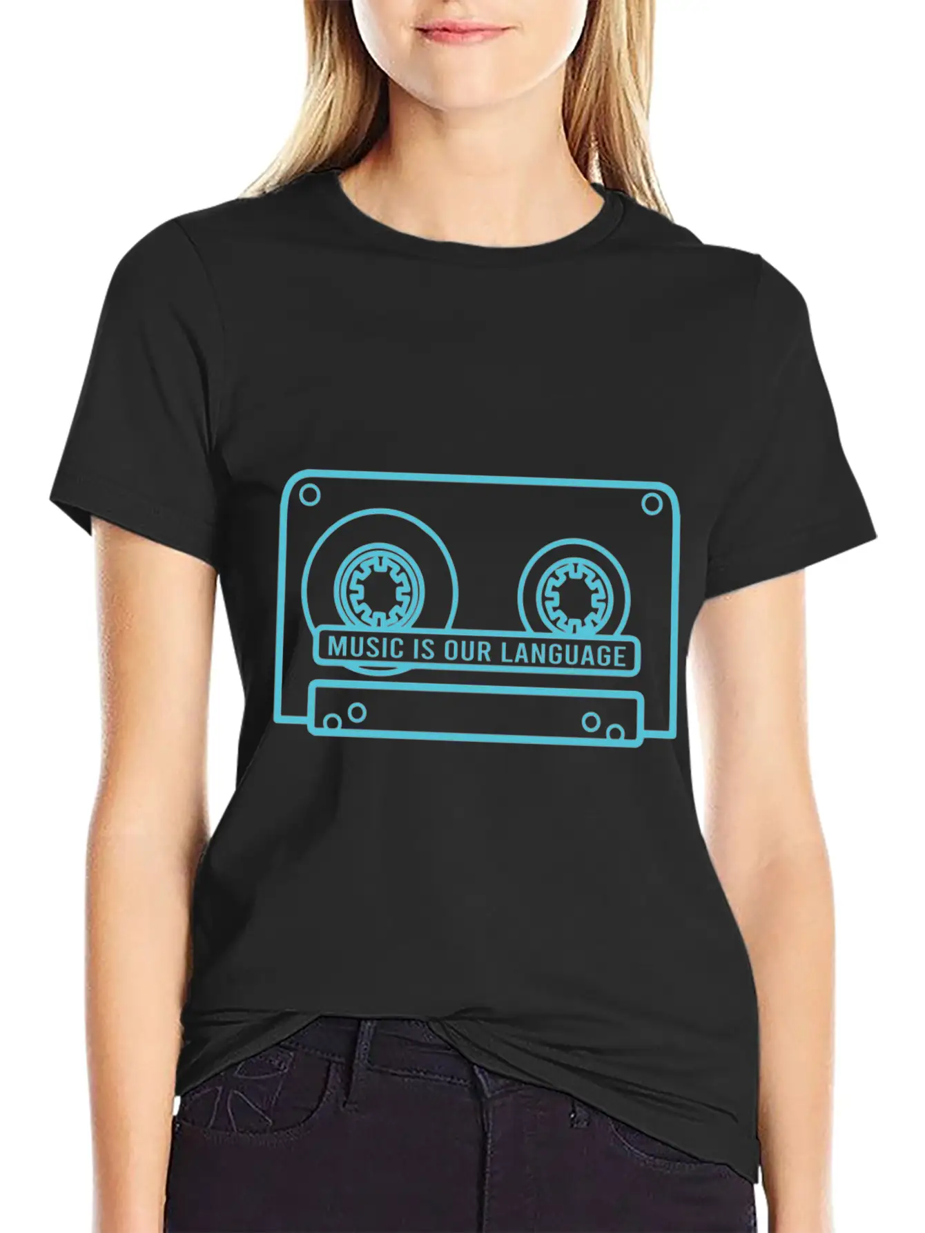 Music Is Our Language - Music Lover Casual Graphic T-Shirt – Simple And Comfortable Daily Wear