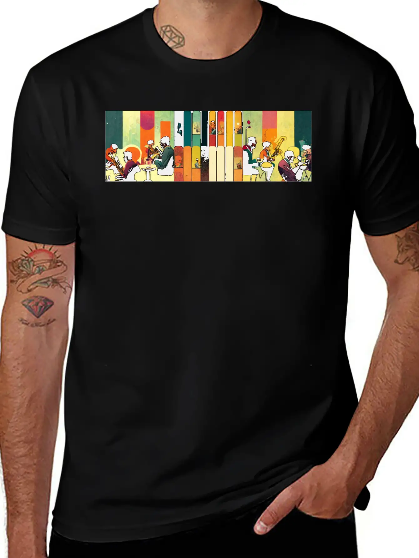 Music, Jazz & Ink Essential Cotton Tee For Daily Outfits – Unisex Style