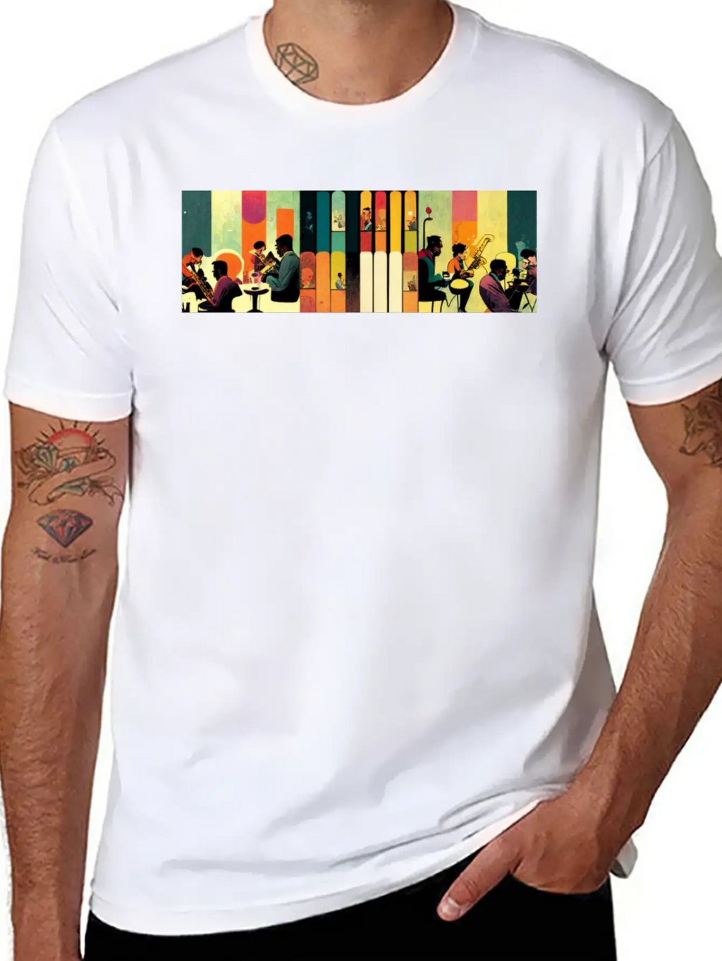 Music, Jazz & Ink Essential Cotton Tee For Daily Outfits – Unisex Style