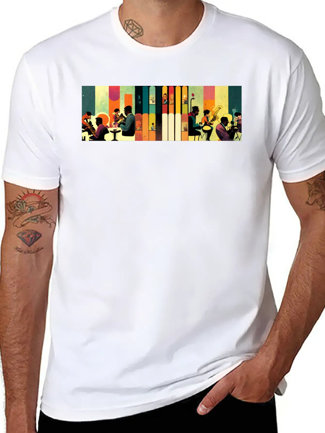 Music, Jazz & Ink Essential Cotton Tee For Daily Outfits – Unisex Style