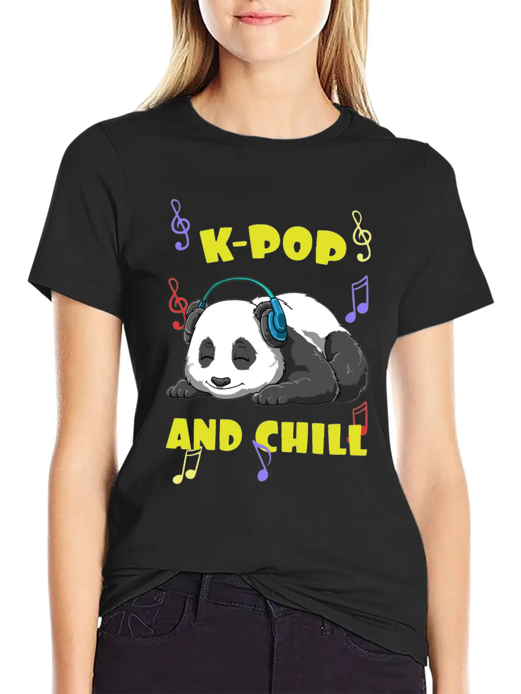 Music K-Pop Panda Unisex Casual T-Shirt – Clean Design For Daily Comfort