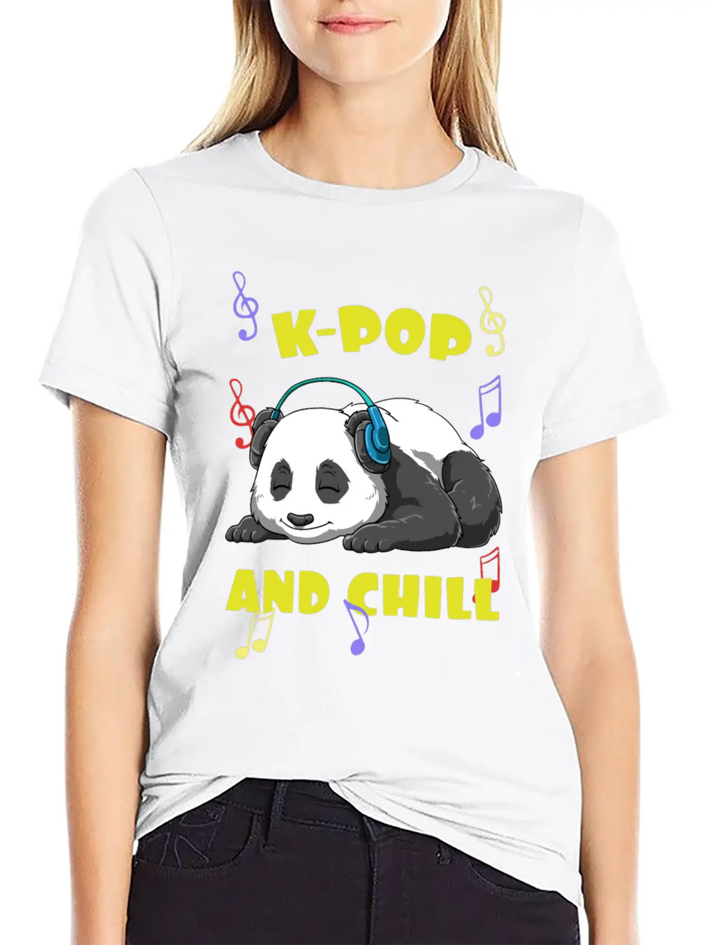 Music K-Pop Panda Unisex Casual T-Shirt – Clean Design For Daily Comfort