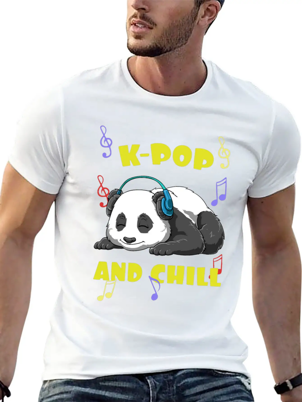 Music K-Pop Panda Unisex Casual T-Shirt – Clean Design For Daily Comfort