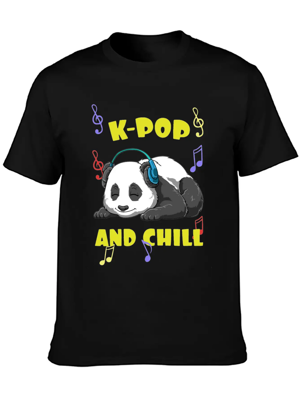 Music K-Pop Panda Unisex Casual T-Shirt – Clean Design For Daily Comfort