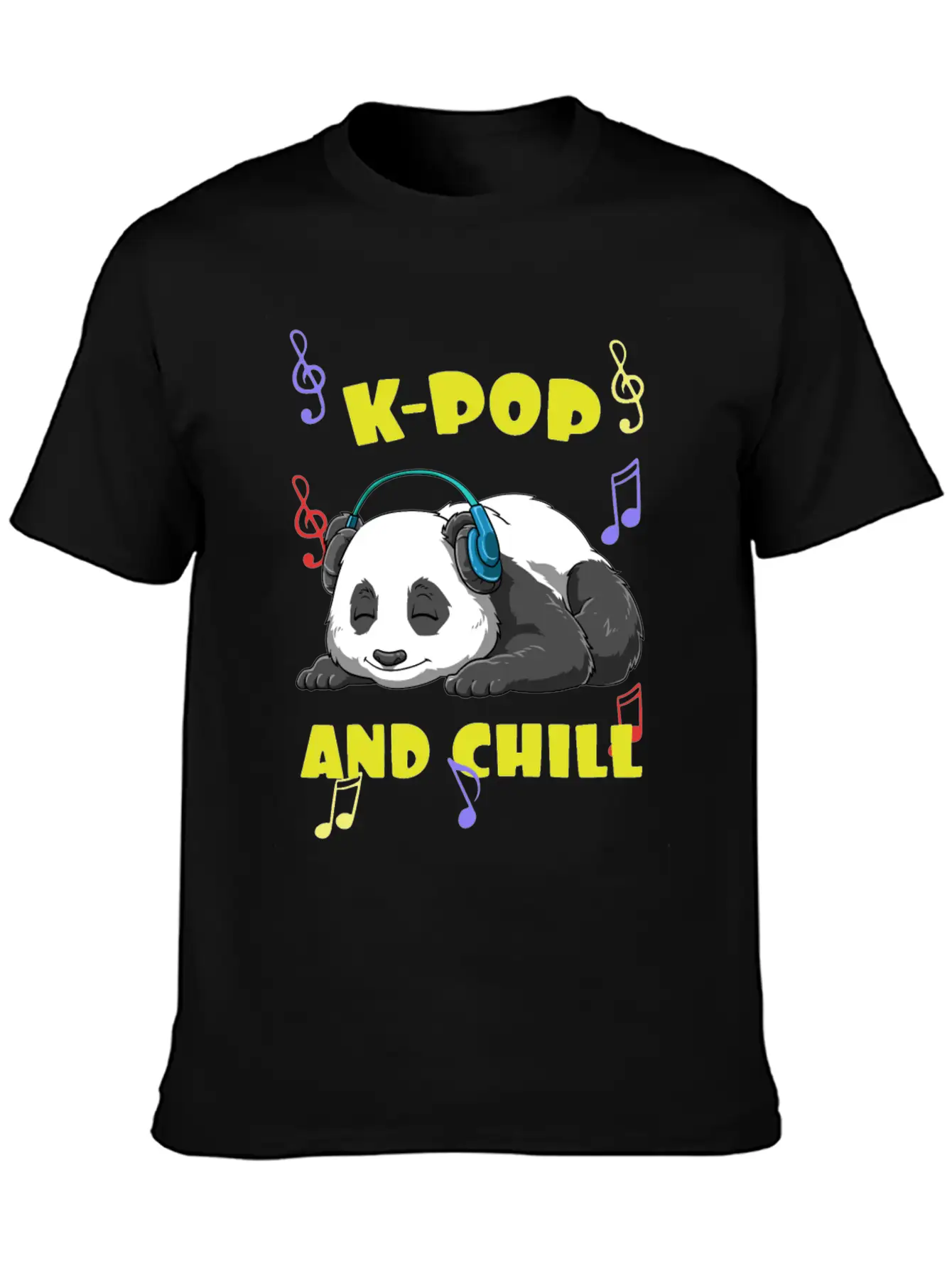 Music K-Pop Panda Unisex Casual T-Shirt – Clean Design For Daily Comfort